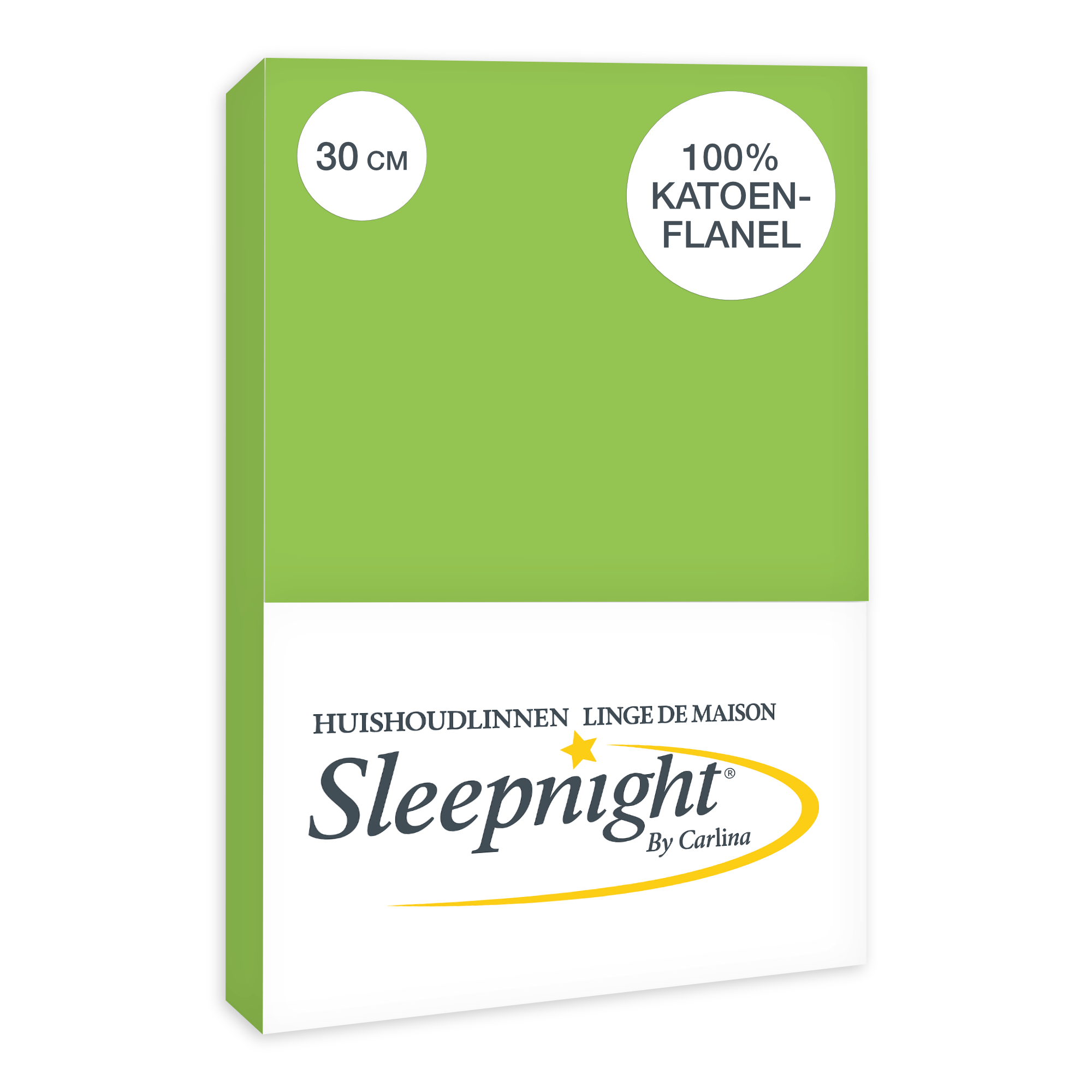 Sleepnight Hoeslaken Flanel 30 cm Lime