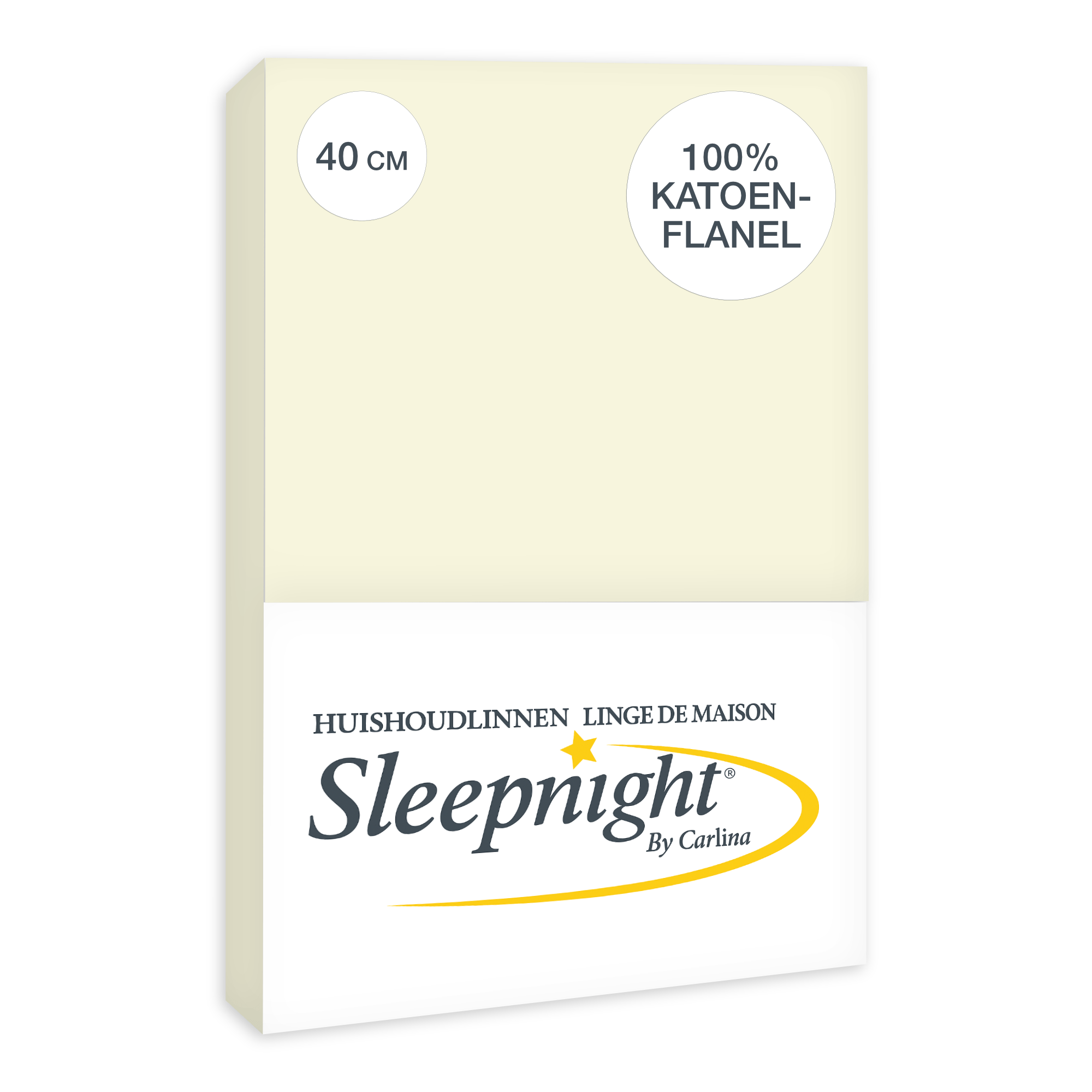 Sleepnight Hoeslaken Flanel 40 cm Ivoor