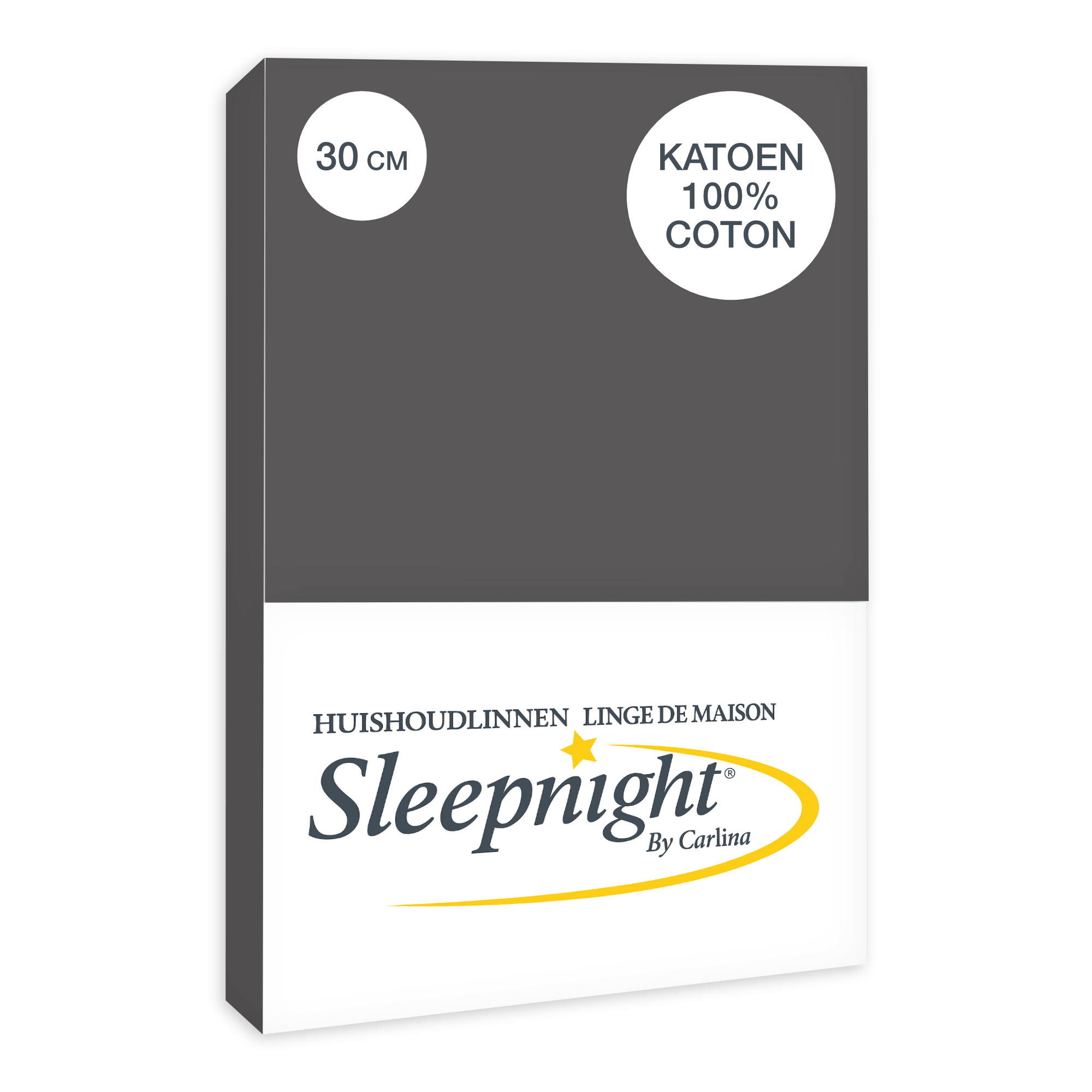 Sleepnight Hoeslaken Katoen 30 cm Antraciet