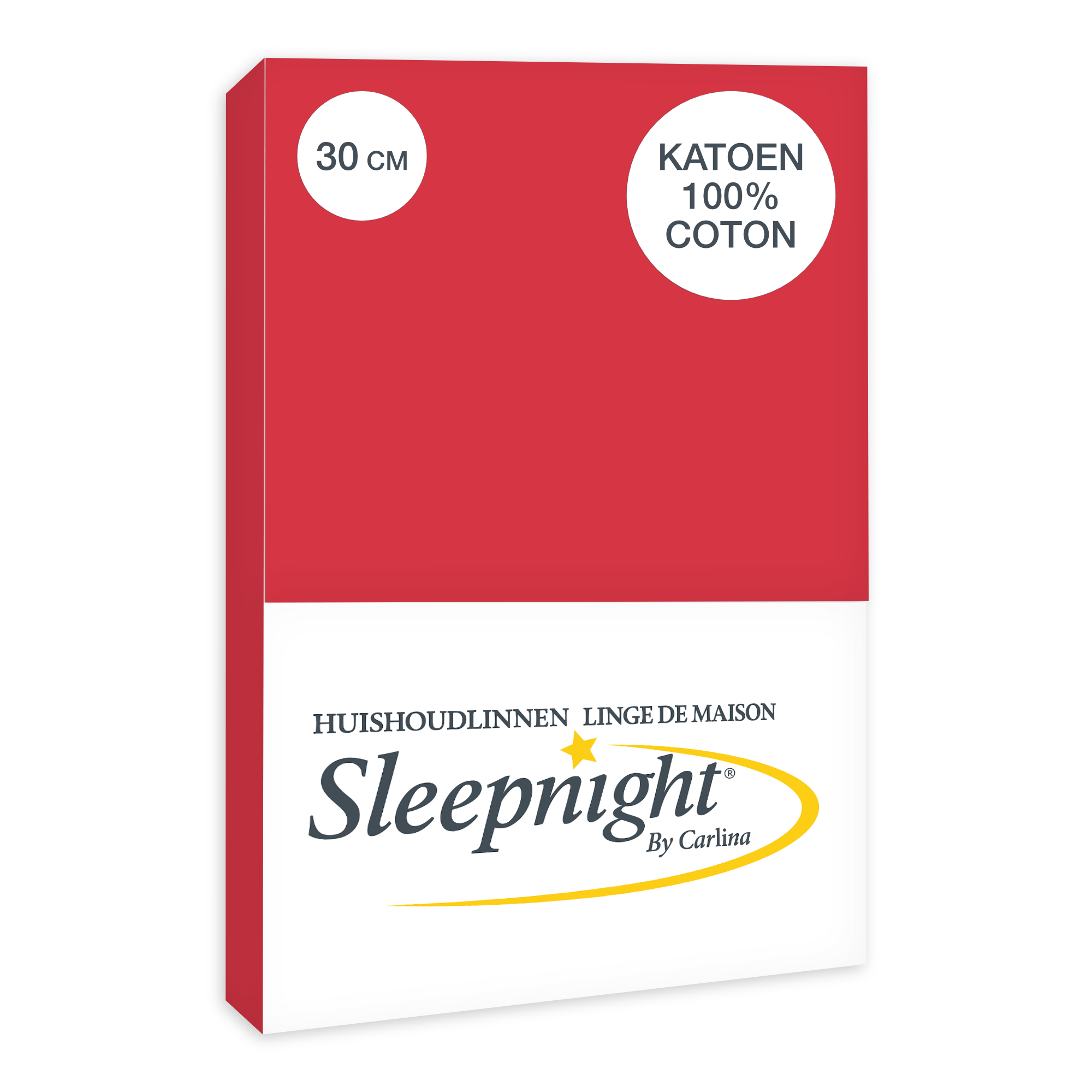 Sleepnight Hoeslaken Katoen 30 cm Rood