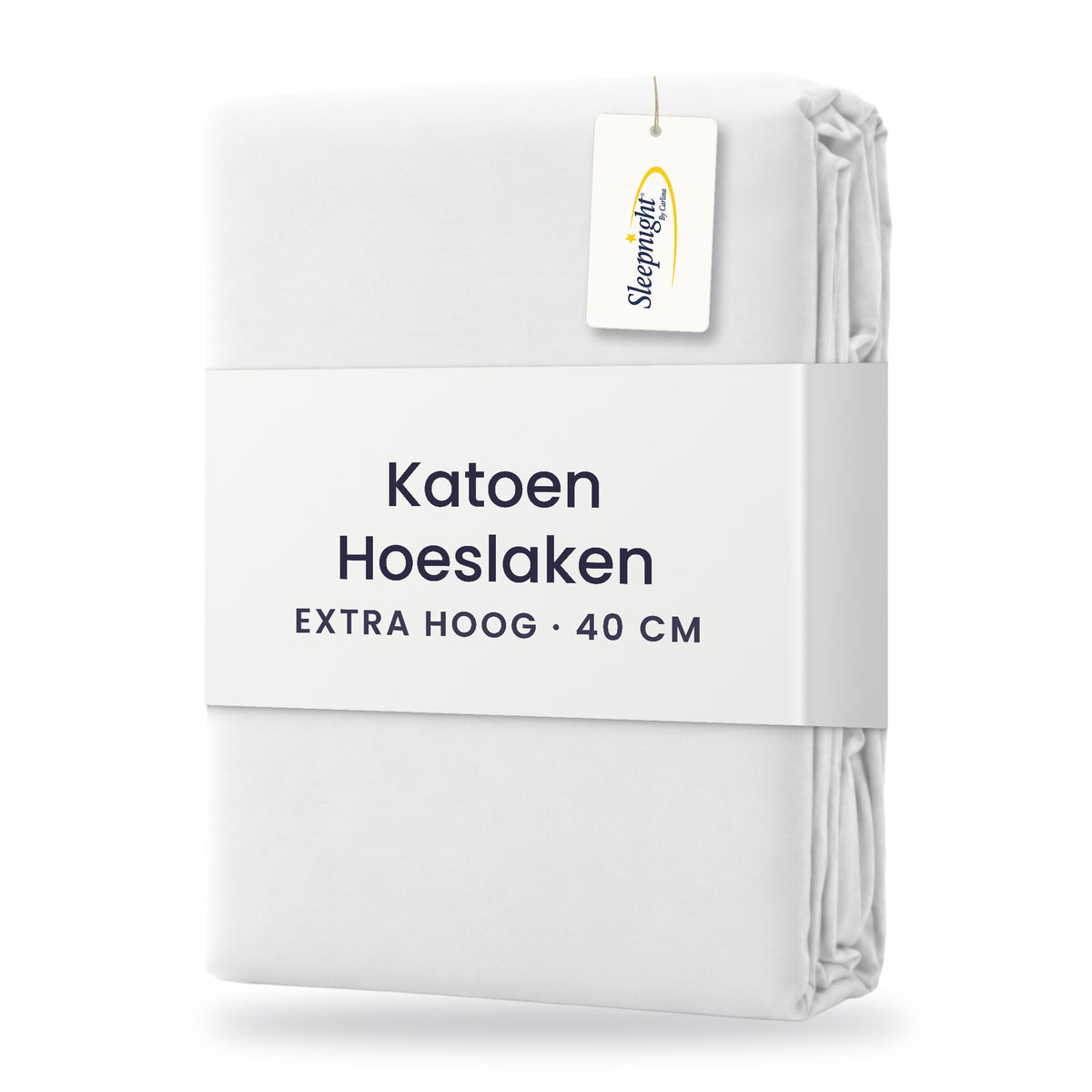 Sleepnight Hoeslaken Katoen 40 cm Wit - verpakking