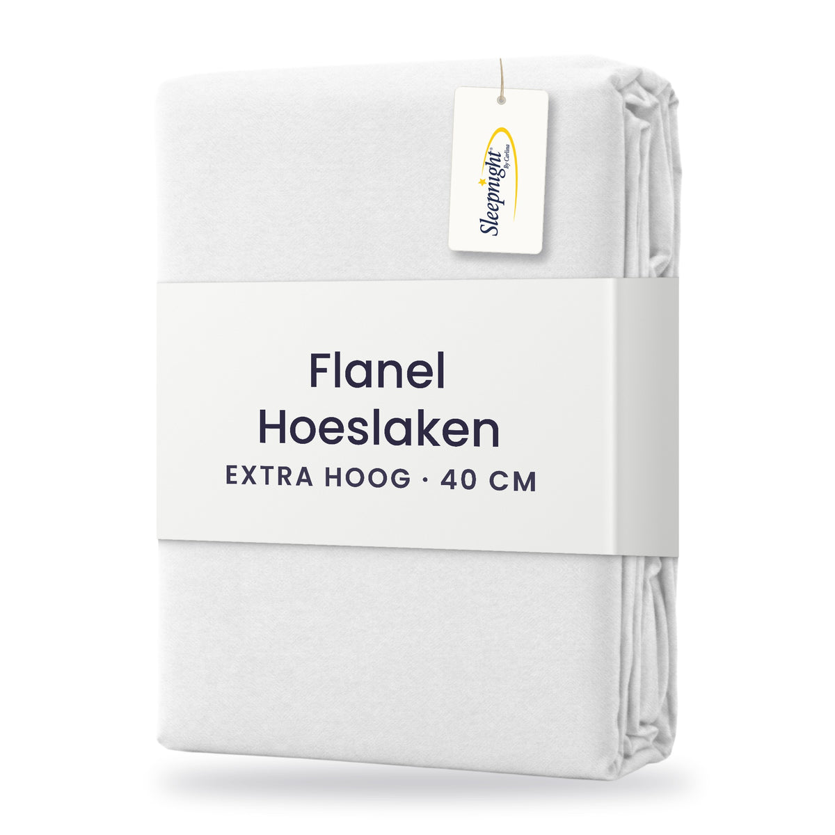 Sleepnight Hoeslaken Flanel 40 cm Wit - verpakking
