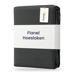 Sleepnight Hoeslaken Flanel 30 cm Antraciet