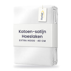 Sleepnight Hoeslaken Satijn 40 cm Wit