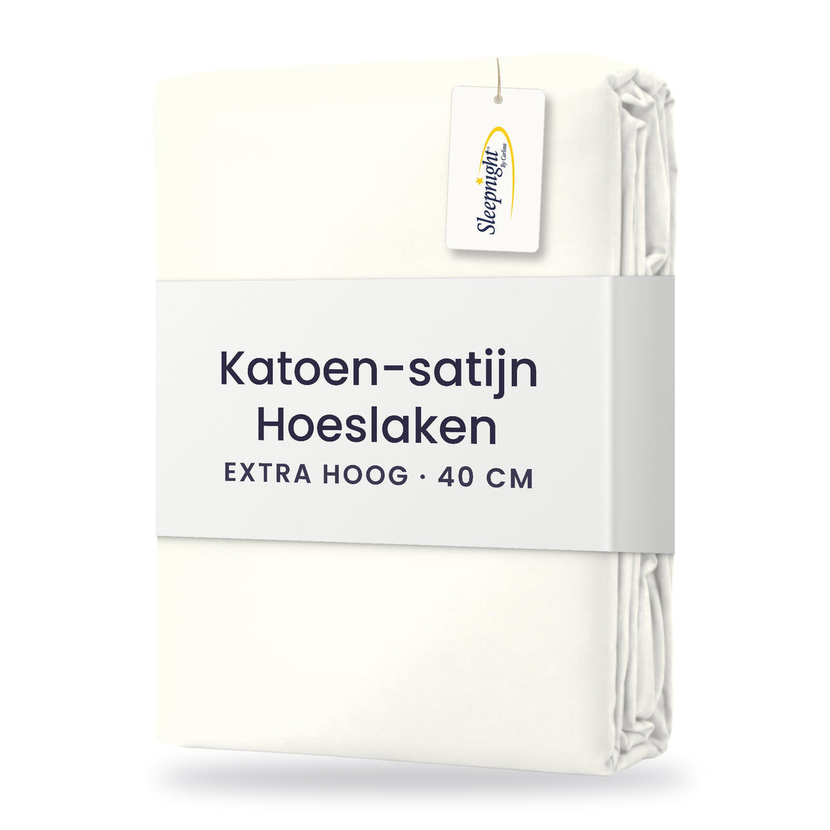 Sleepnight Hoeslaken Satijn 40 cm Ivoor - verpakking
