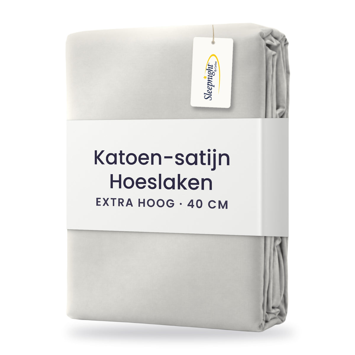 Sleepnight Hoeslaken Satijn 40 cm Grijs - verpakking