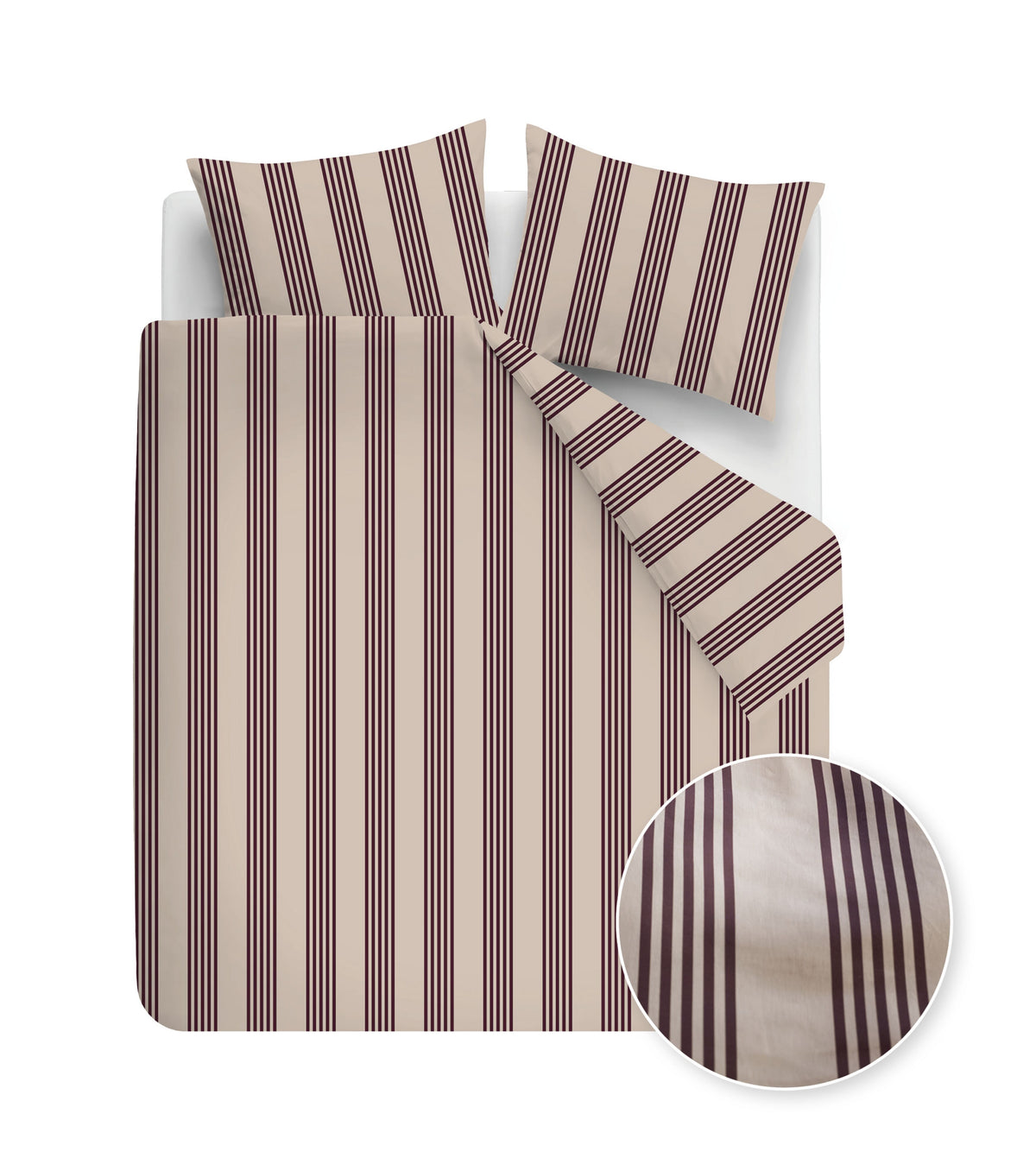 vtwonen dekbedovertrek katoen pure stripe naturel