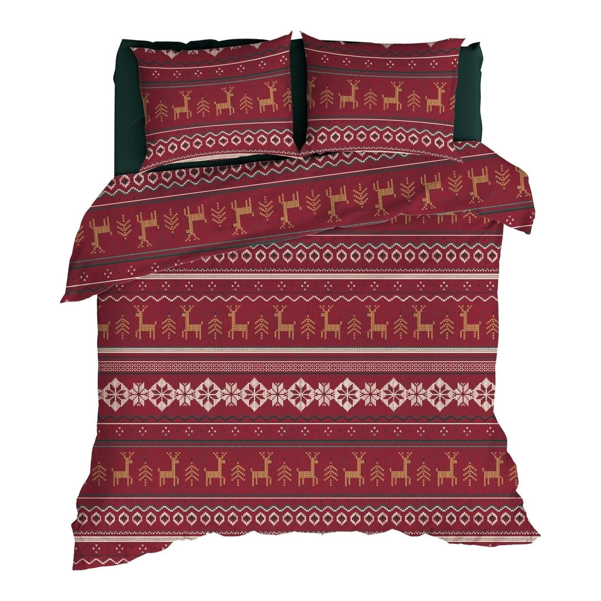 Romanette dekbedovertrek flanel Noelle rood