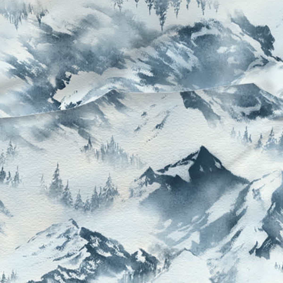 Romanette dekbedovertrek flanel Peak Mountains blauw detail