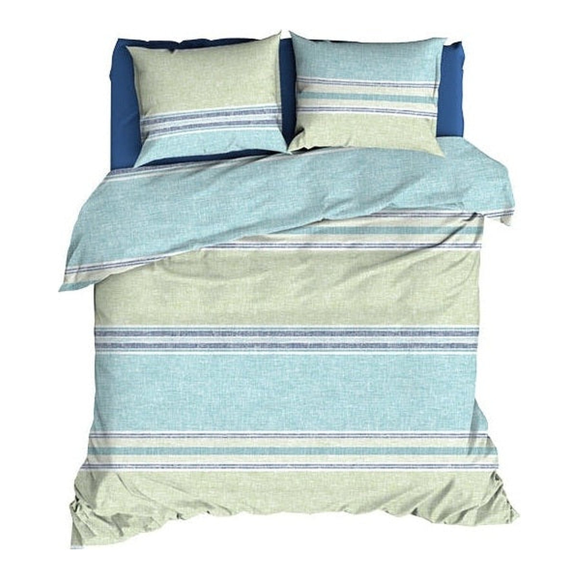 Romanette dekbedovertrek katoen Alfie Aqua/Blue