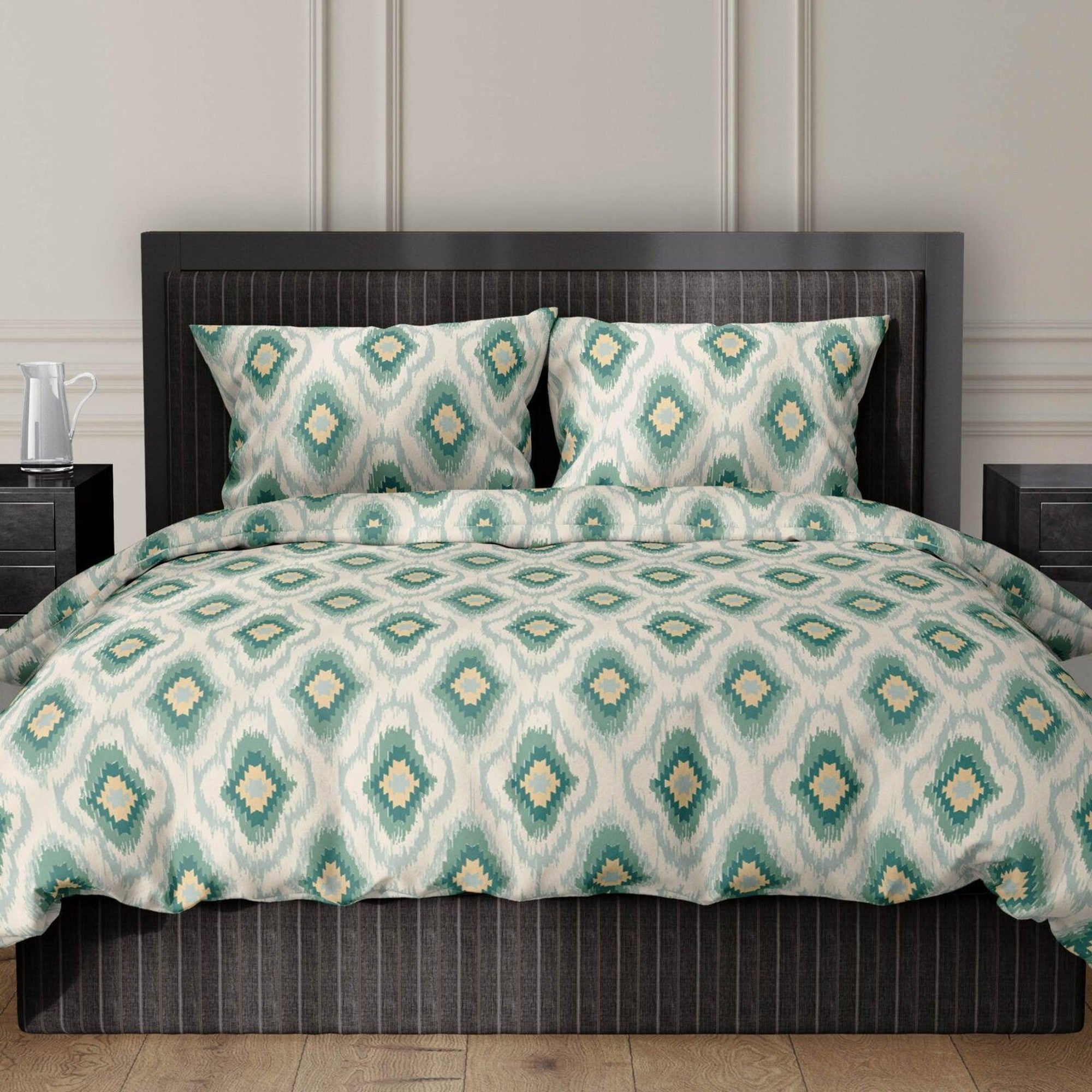 Romanette dekbedovertrek katoen Ottoman Green