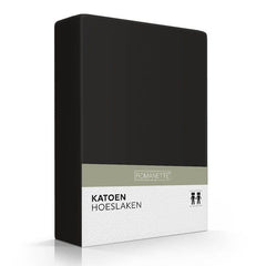 Romanette Hoeslaken Basic Katoen Zwart