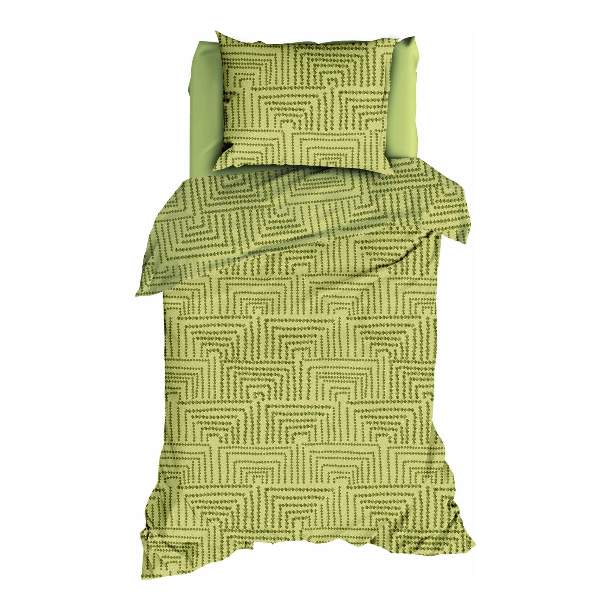 Satin d'Or dekbedovertrek Vendome satijnkatoen groen