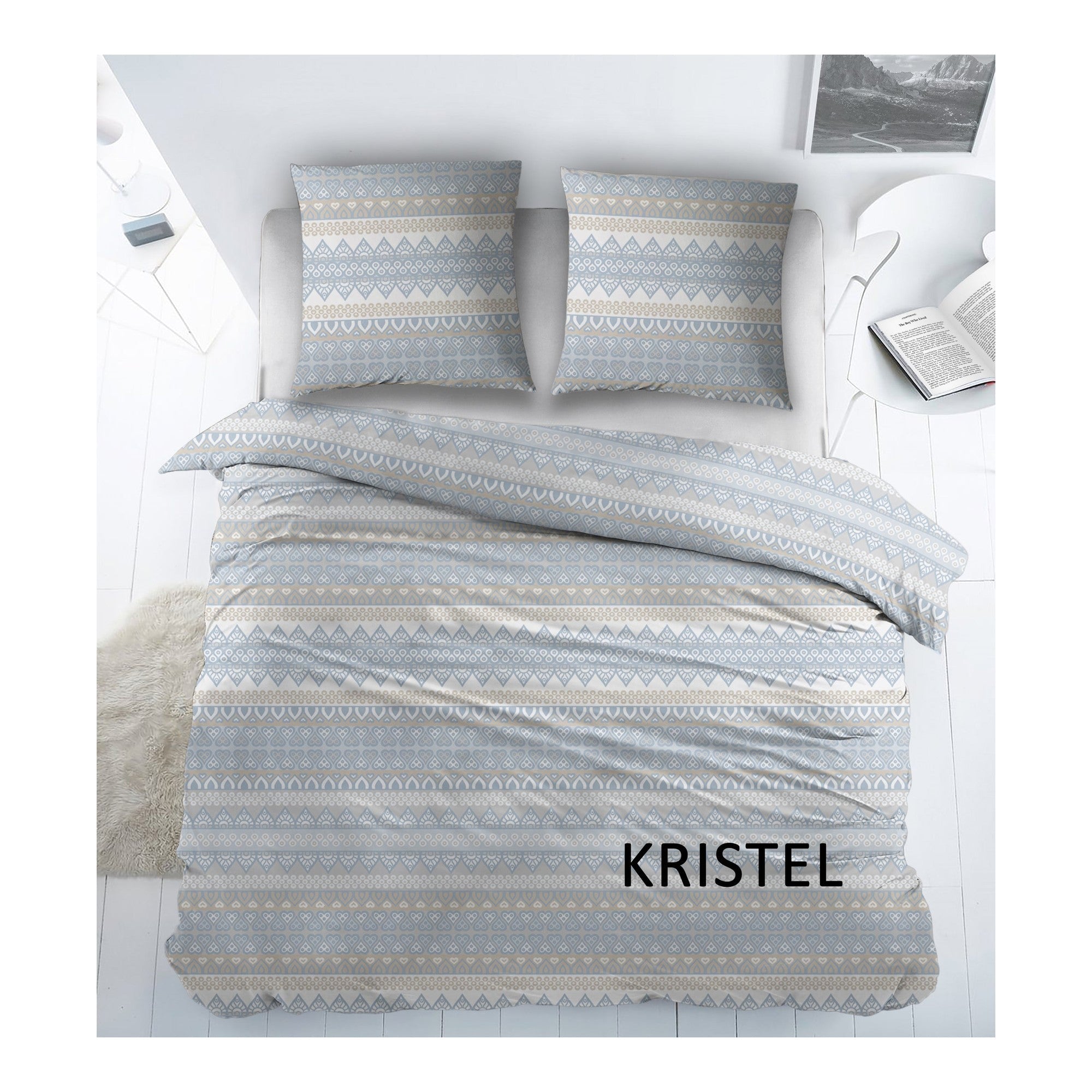Sleepnight dekbedovertrek katoen Kristel, blauw