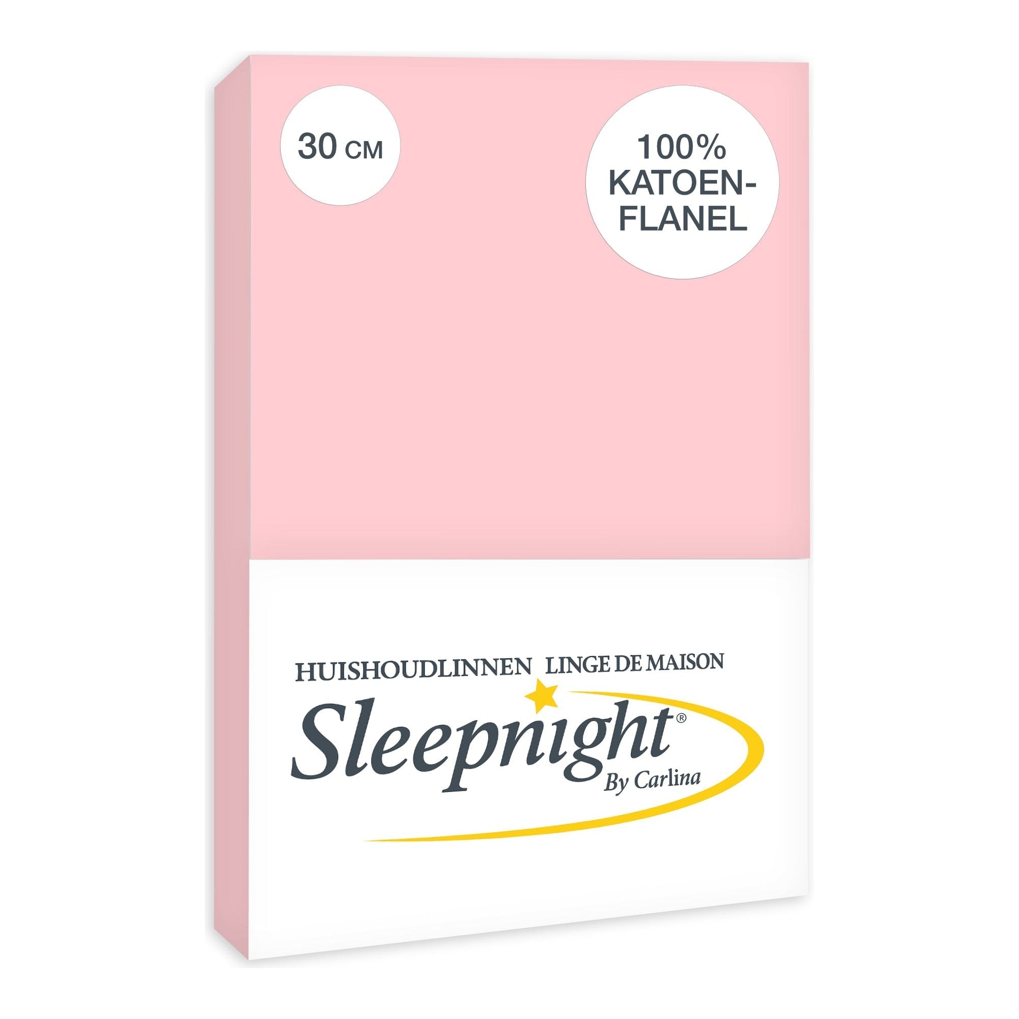 Sleepnight hoeslaken flanel 30 cm roze