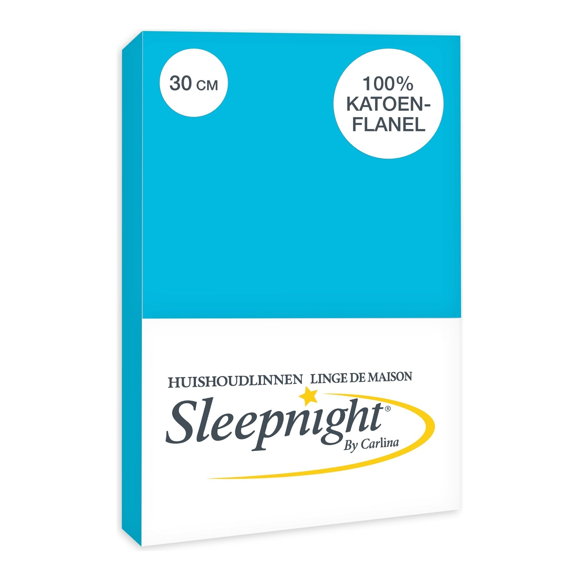 Sleepnight hoeslaken flanel 30 cm Turquoise