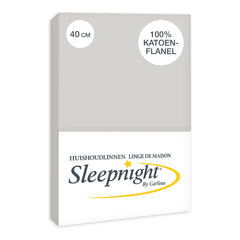 Sleepnight Hoeslaken Flanel 40 cm Grijs
