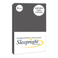 Sleepnight Hoeslaken Katoen 30 cm Antraciet