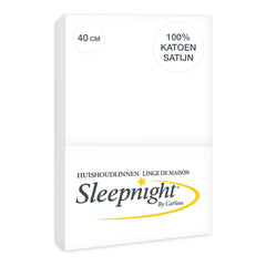 Sleepnight Hoeslaken Satijn 40 cm Wit