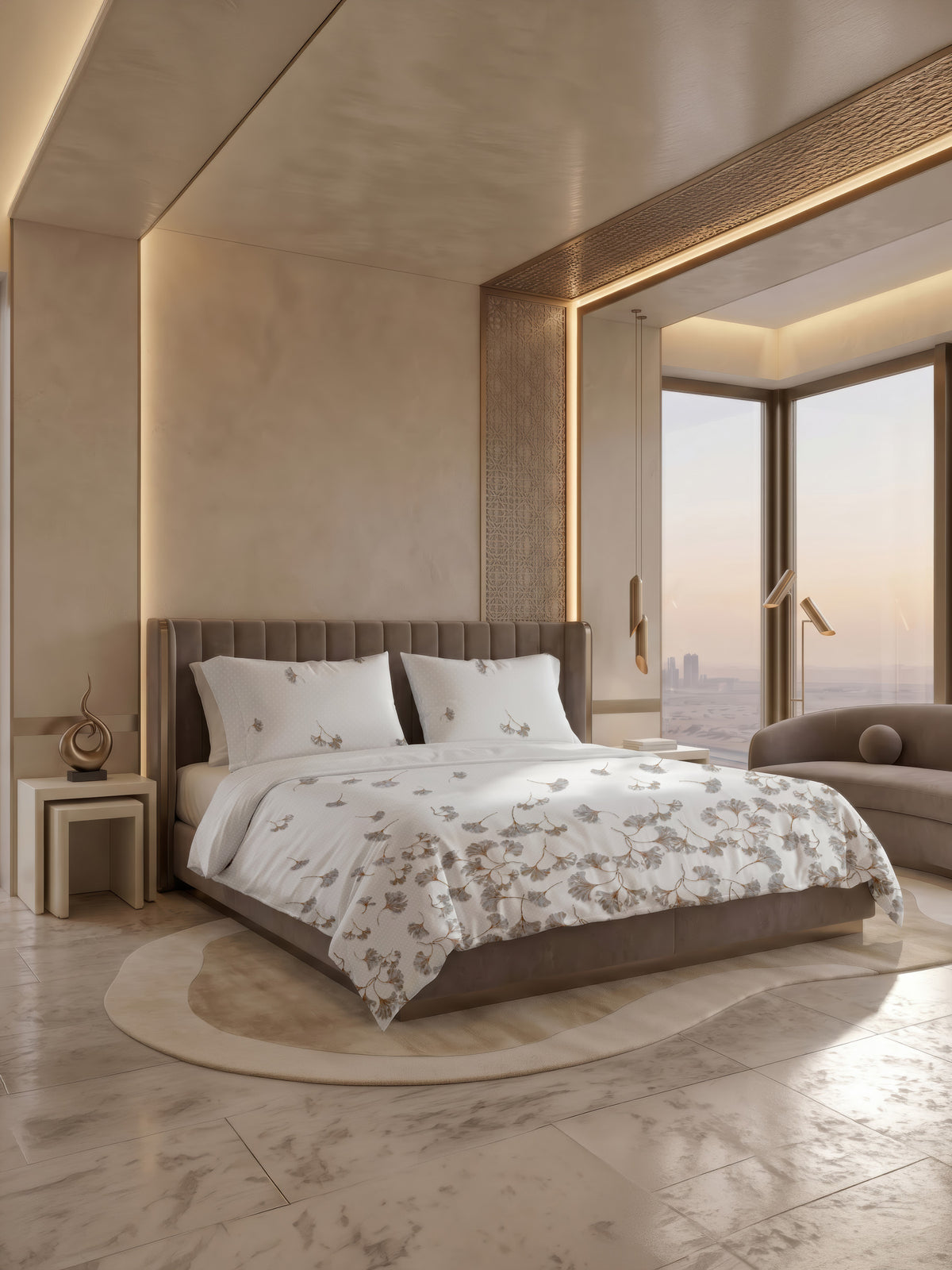 Heckettlane Dekbedovertrek Satijn Dubai White