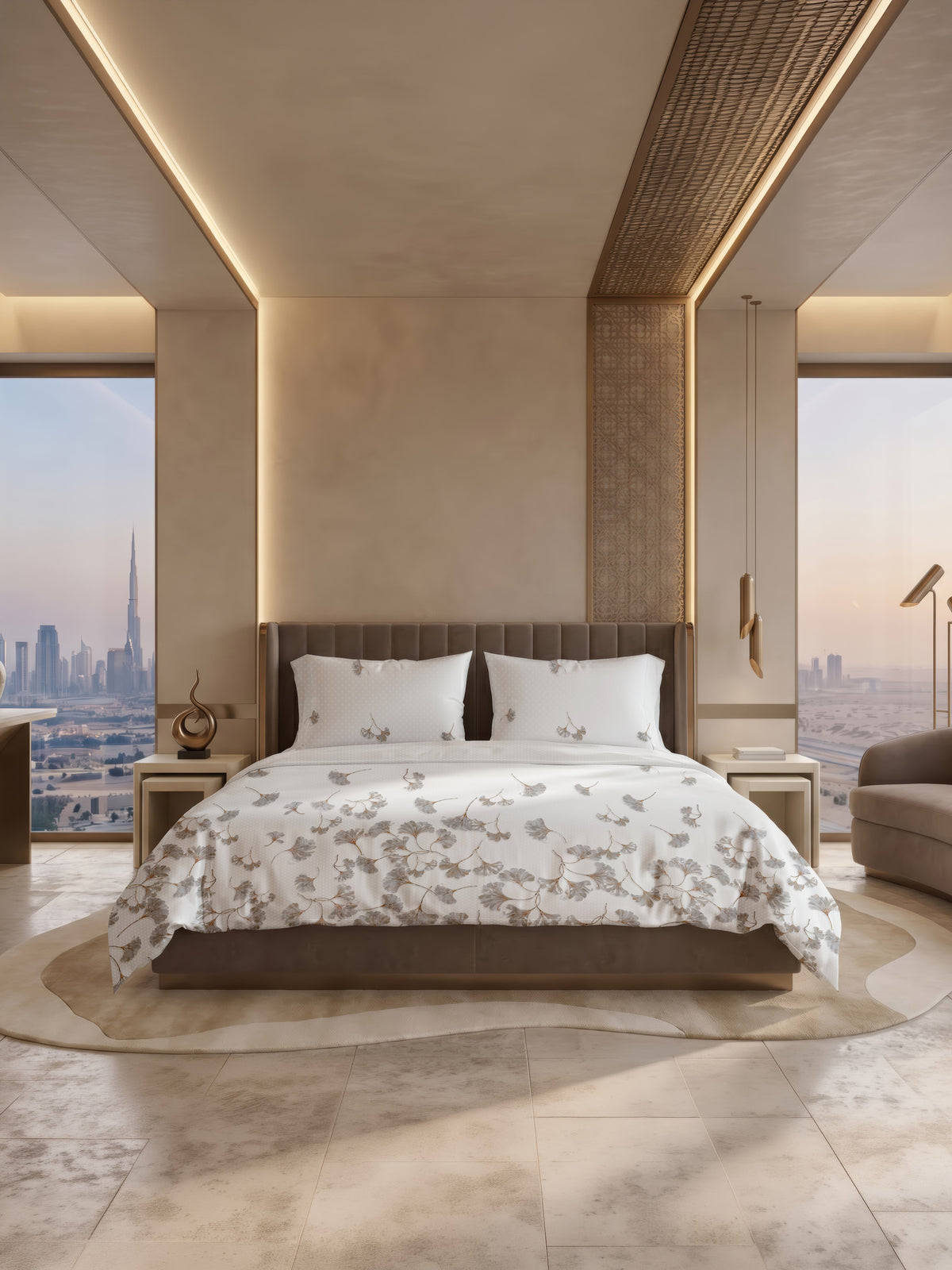 Heckettlane Dekbedovertrek Satijn Dubai White