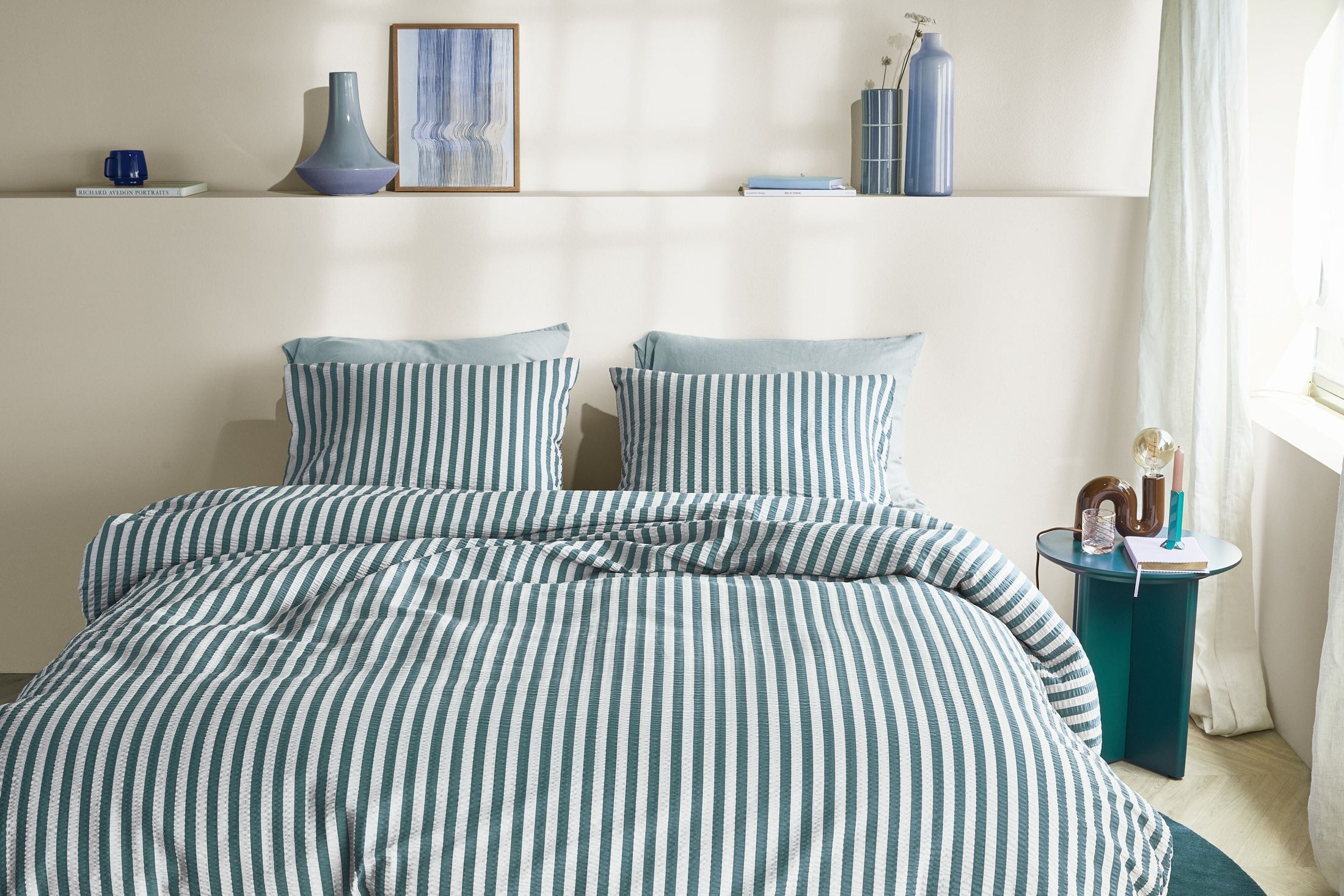 Beddinghouse Dekbedovertrek Seersucker Veya - Groen