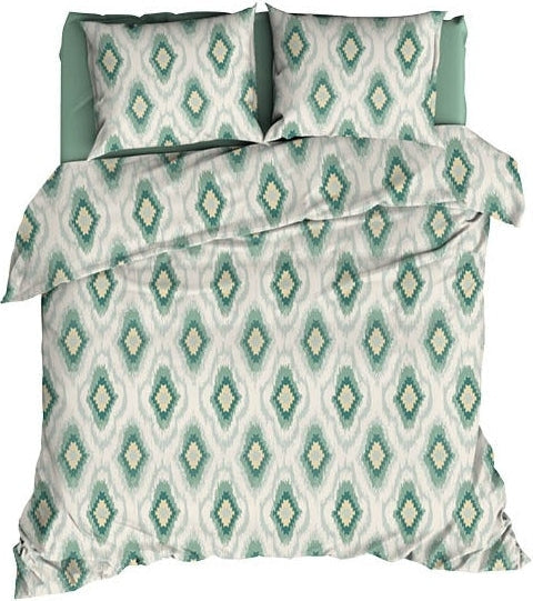 Romanette Dekbedovertrek Katoen Ottoman Green