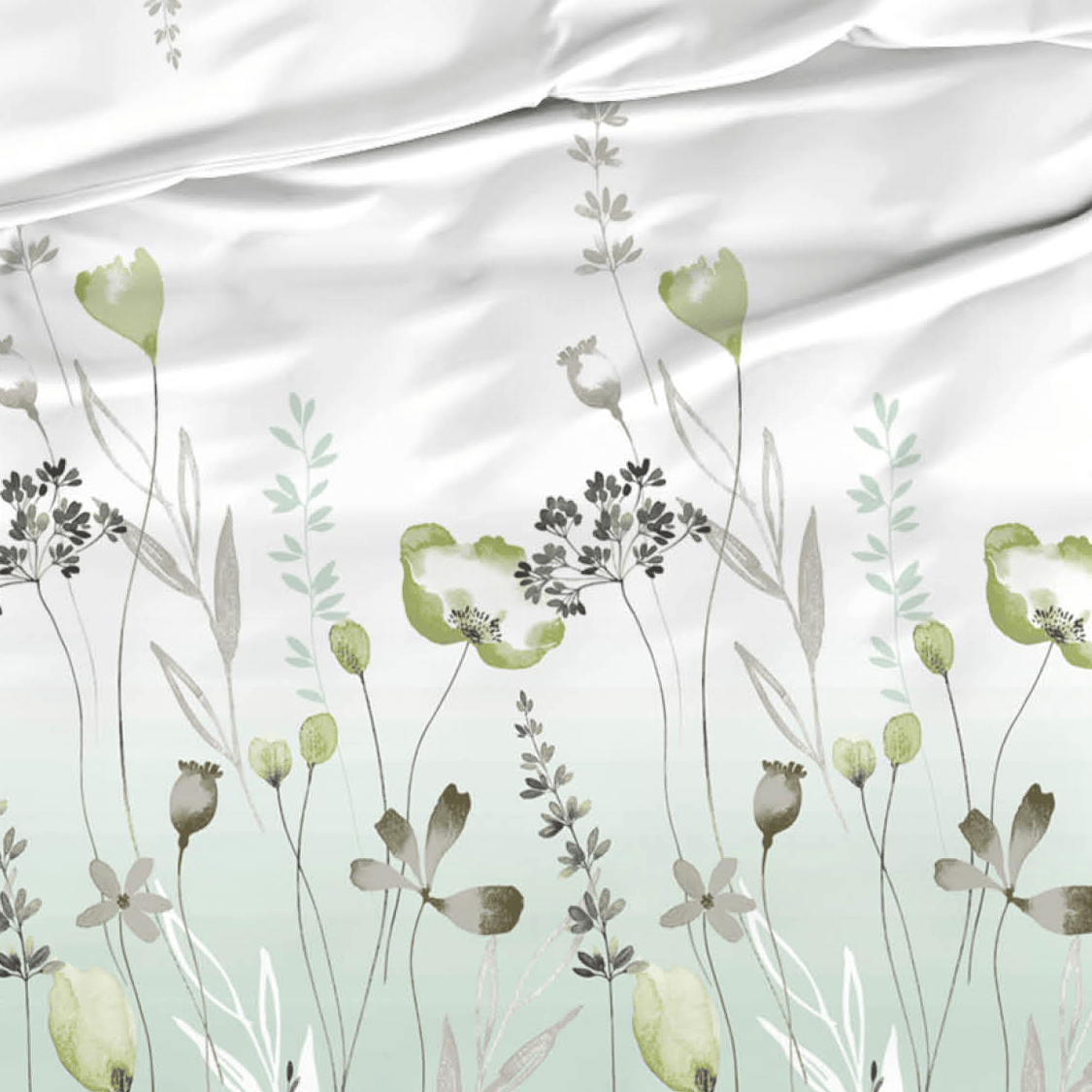 Satin d'Or Dekbedovertrek Satijn Zizi - Dusty Green