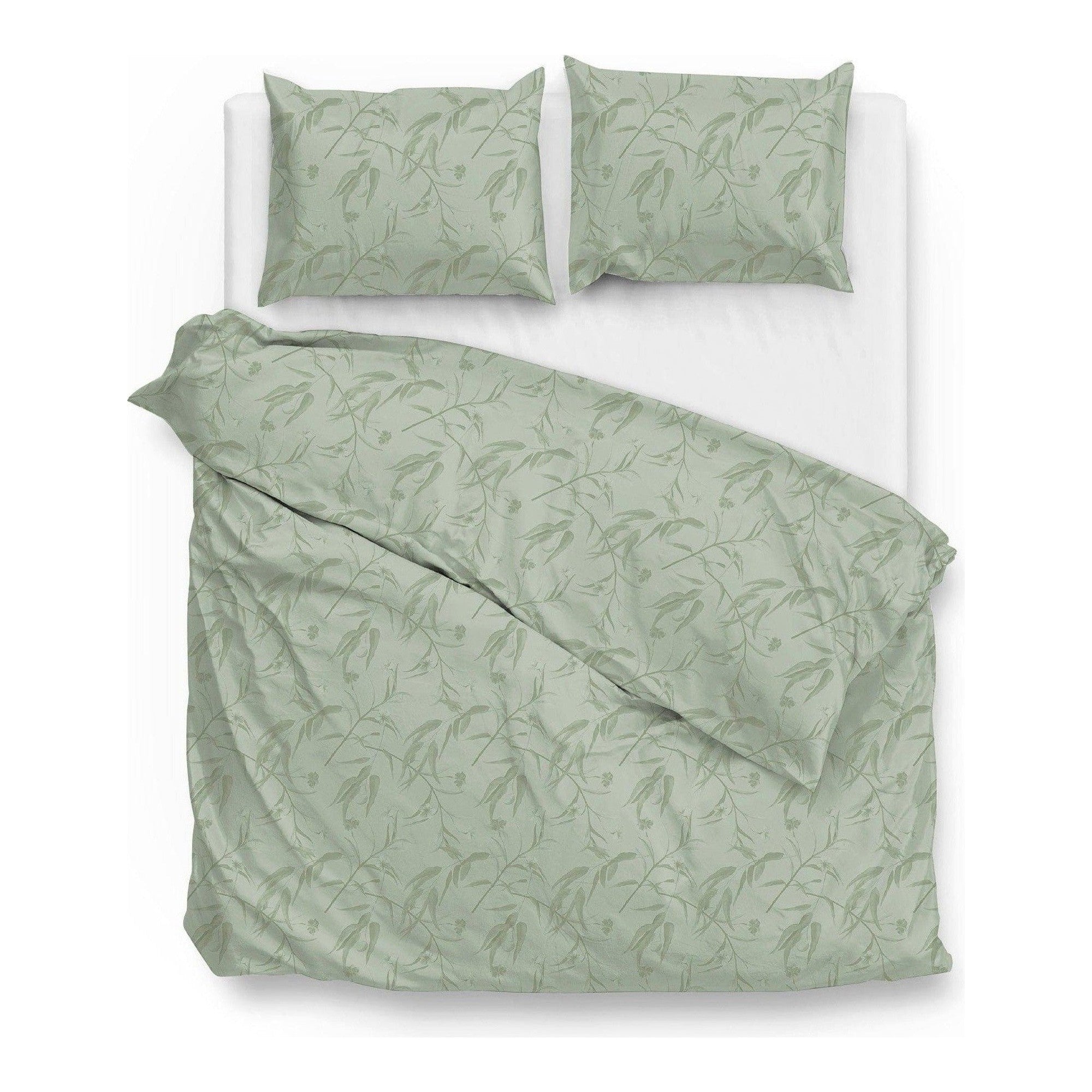 Zo Home dekbedovertrek Fiori-di-Satinado Foam-Green Katoen-satijn