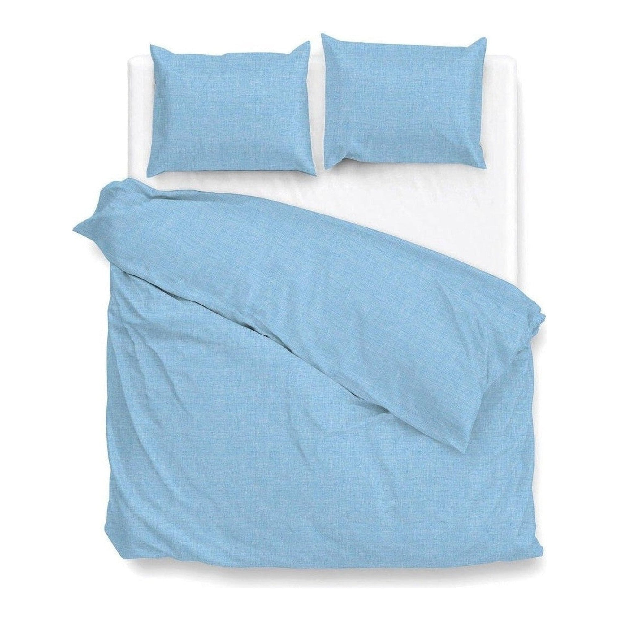 Zo Home dekbedovertrek Lino Topaz Blue katoen