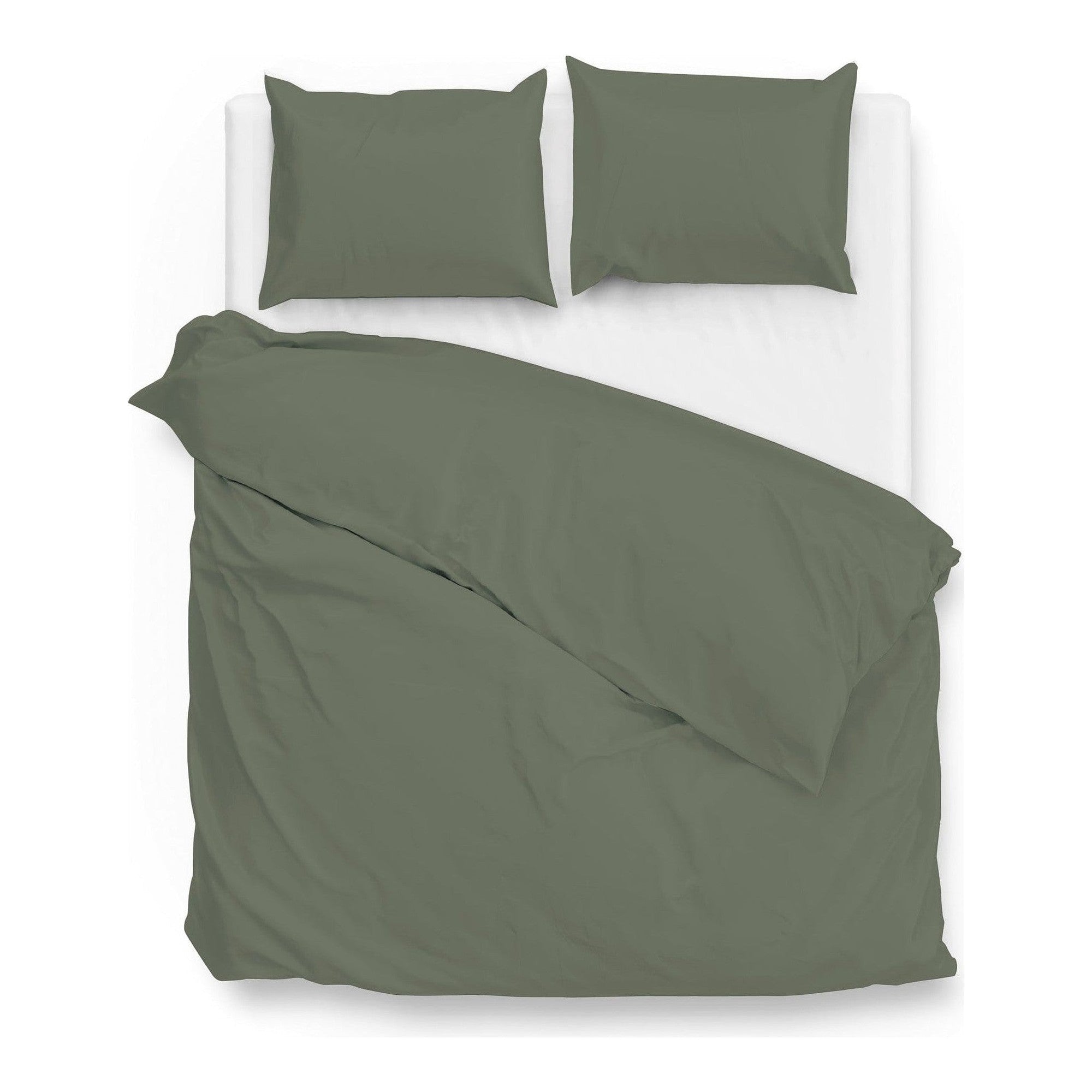 Zo Home dekbedovertrek satijn Satinado Army Green