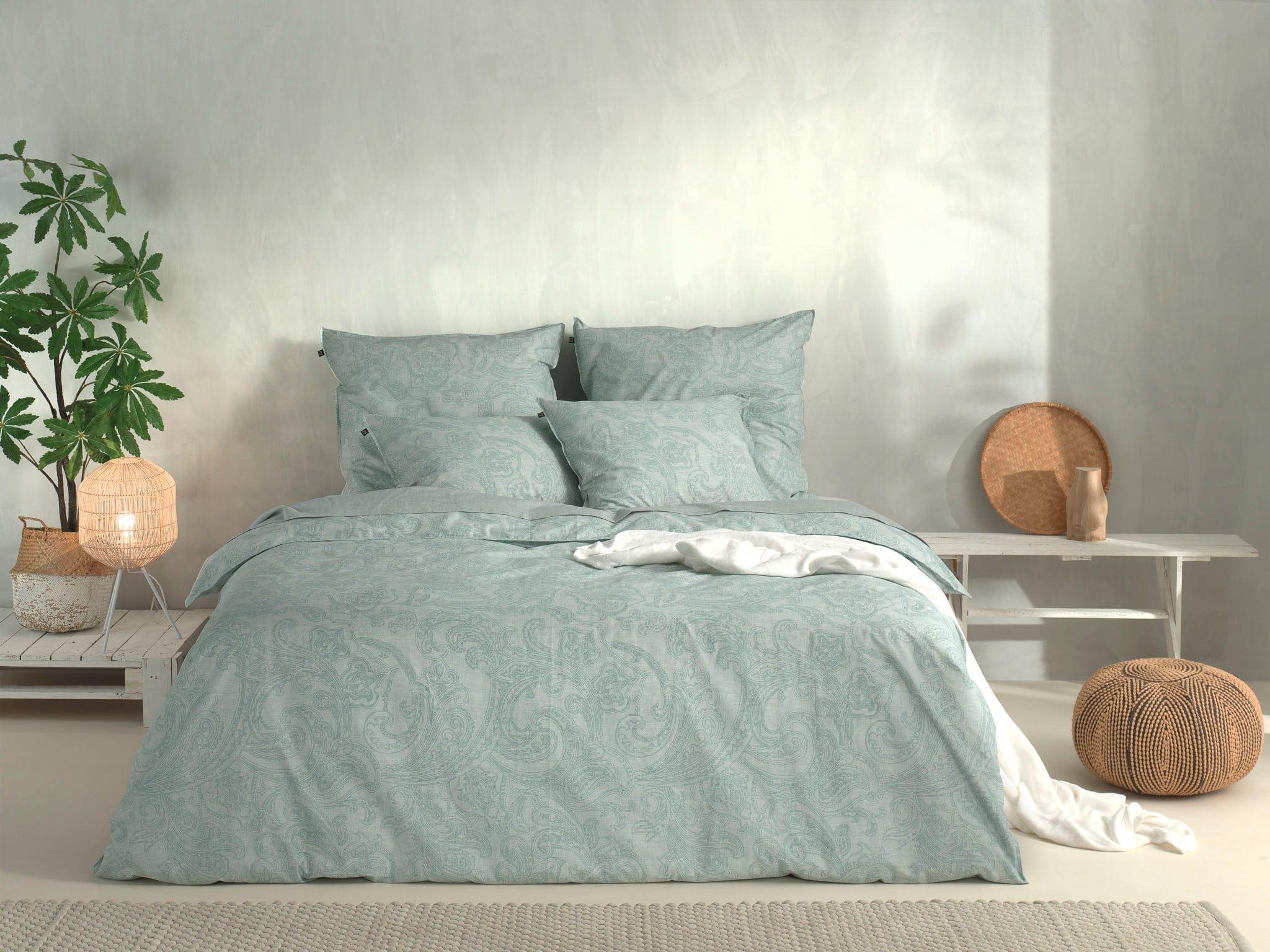 Zo Home Dekbedovertrek Zo Home Dekbedovertrek Paisley-di-Lino Mint-Green Katoen
