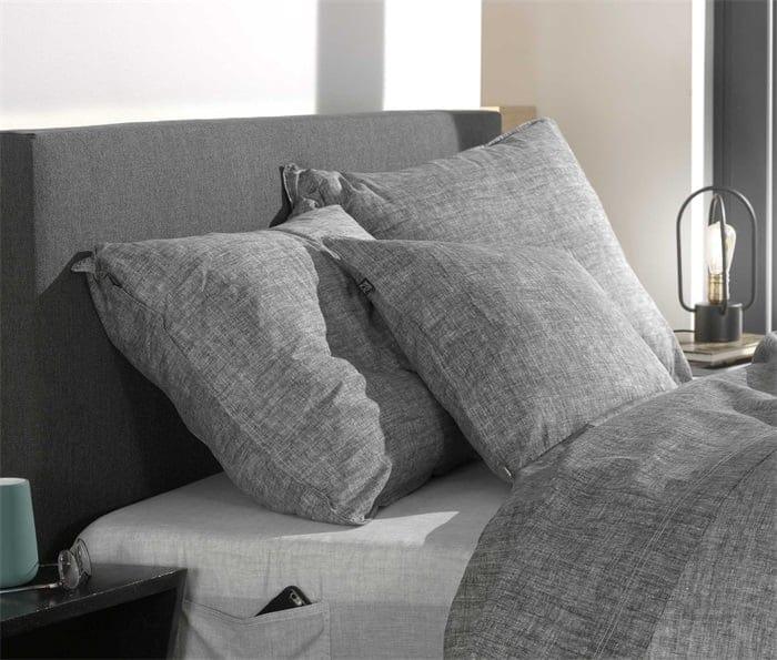Zo Home Kussensloop Zo Home Kussensloop Lino Katoen #kleur_dark grey