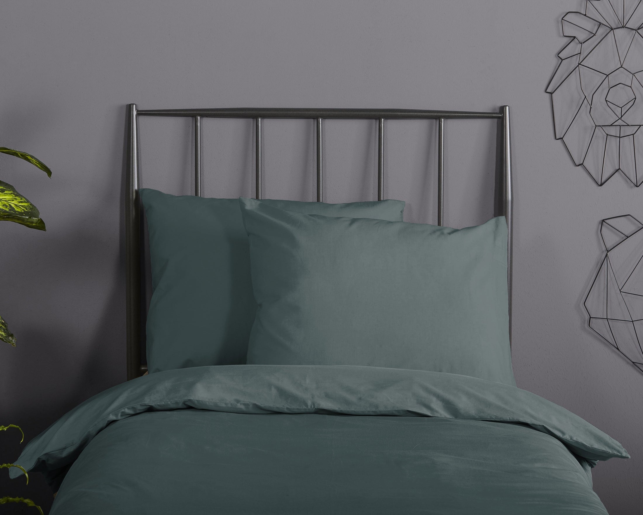 Good Morning Dekbedovertrek Katoen Uni - Dark Green