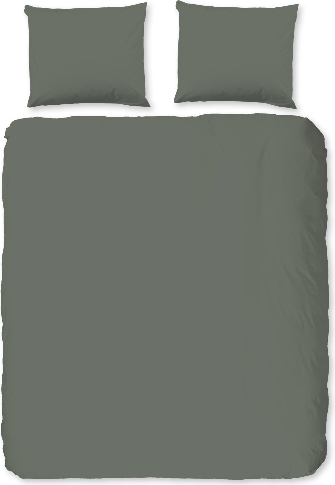 Good Morning Dekbedovertrek Katoen Uni - Olive Green