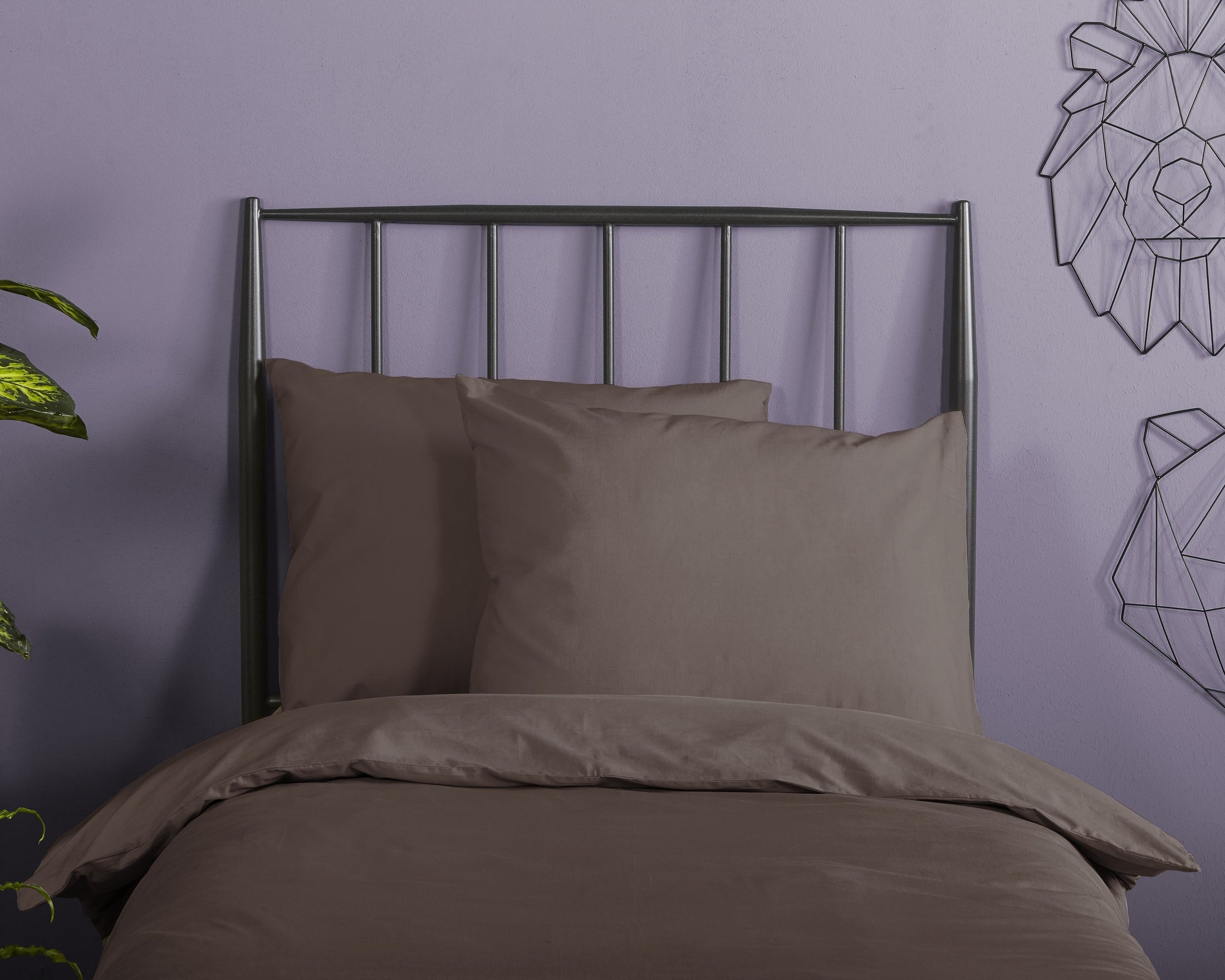 HIP Dekbedovertrek Satijn Uni - Brown