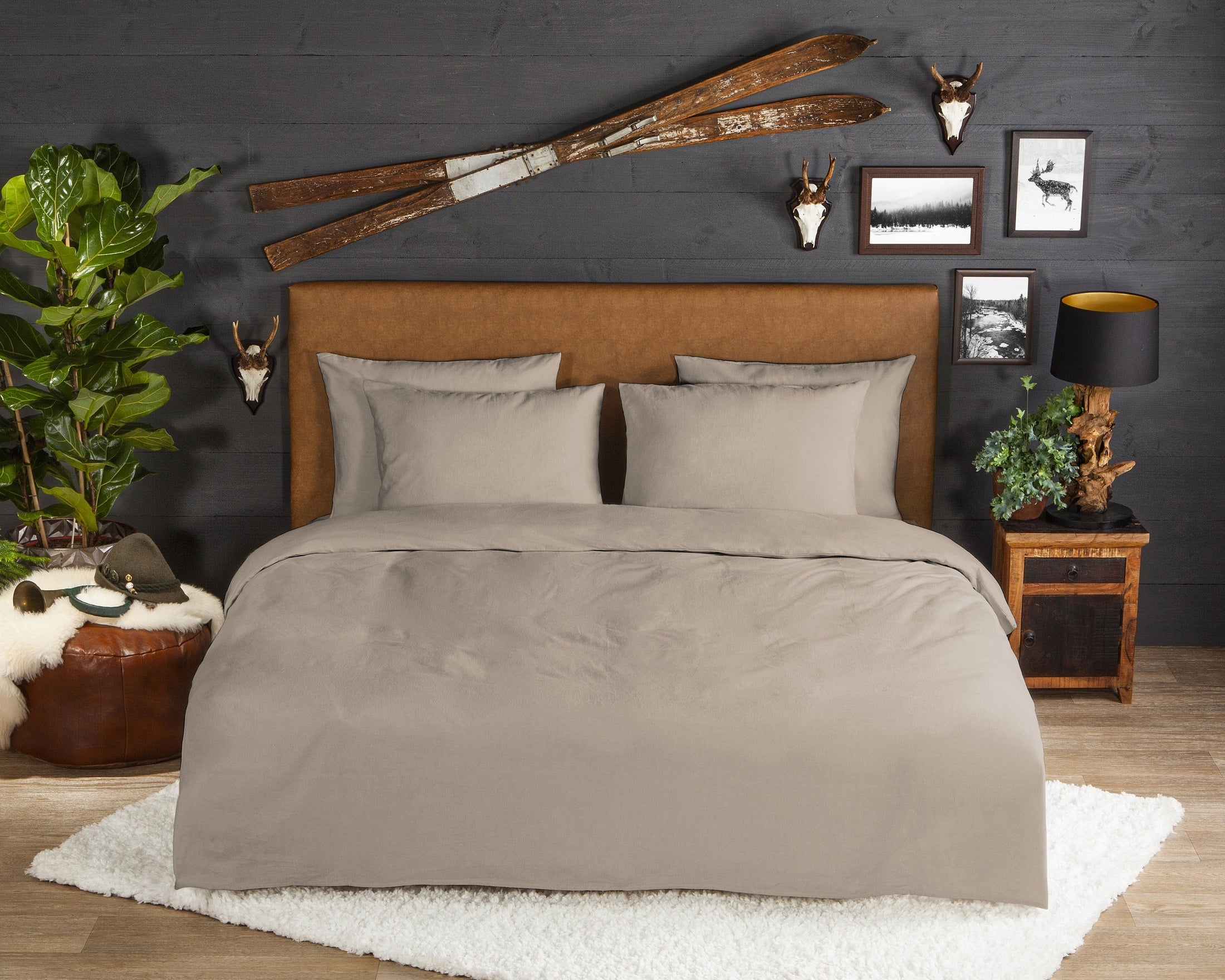 Good Morning Dekbedovertrek Flanel Uni - Sand