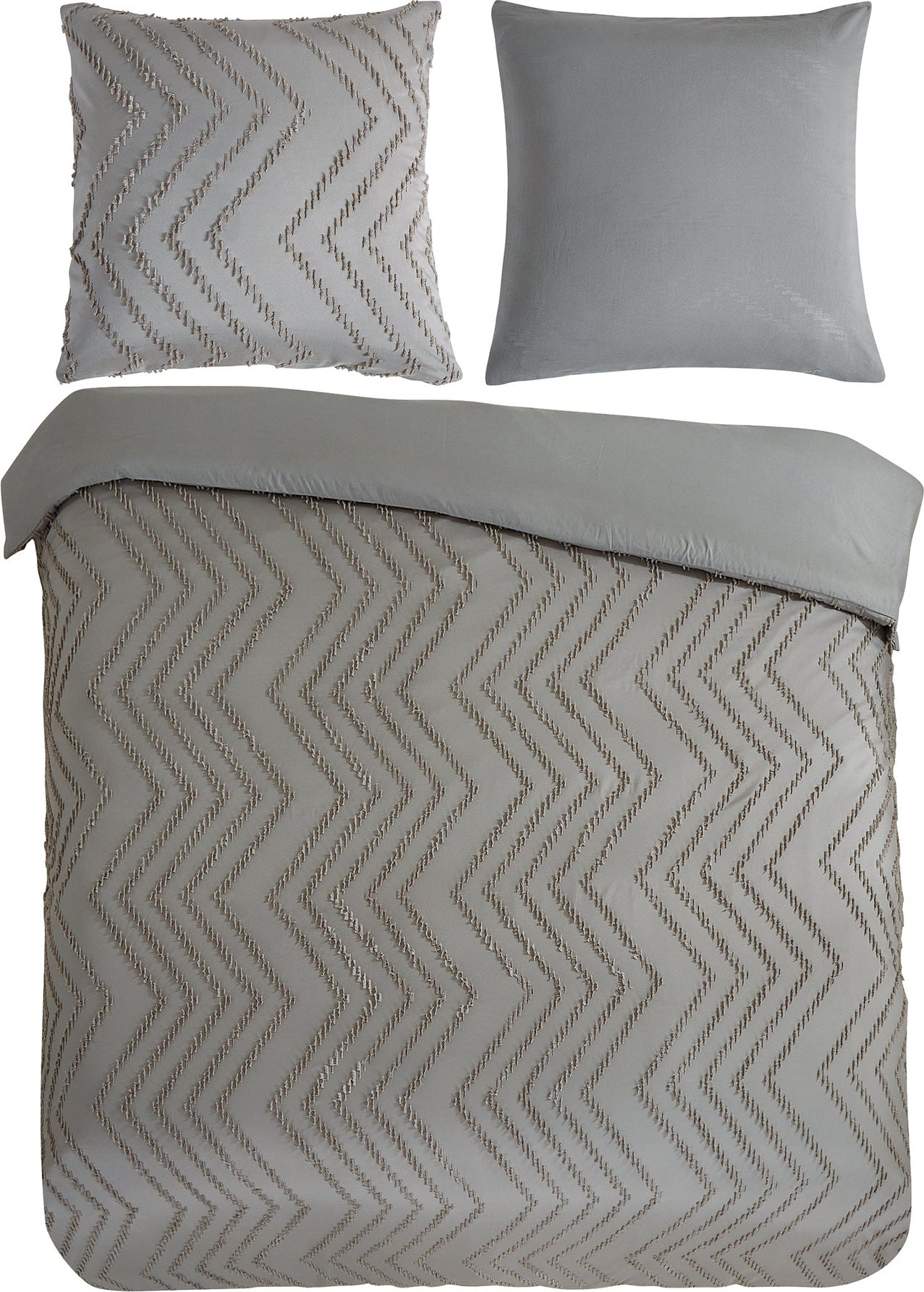 Pure Dekbedovertrek Microfiber Zigzag - Taupe