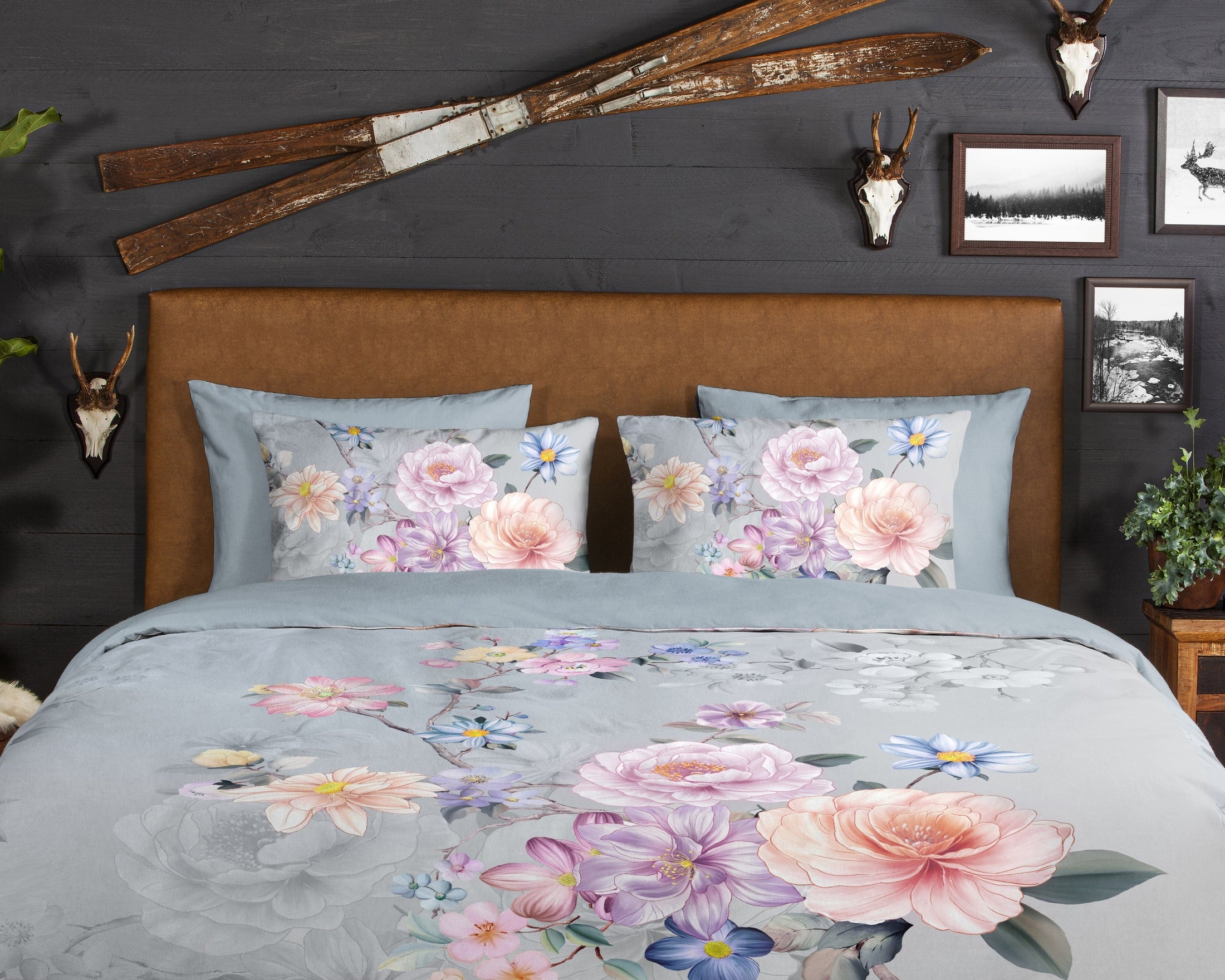 Good Morning Dekbedovertrek Flanel Elena - Grey