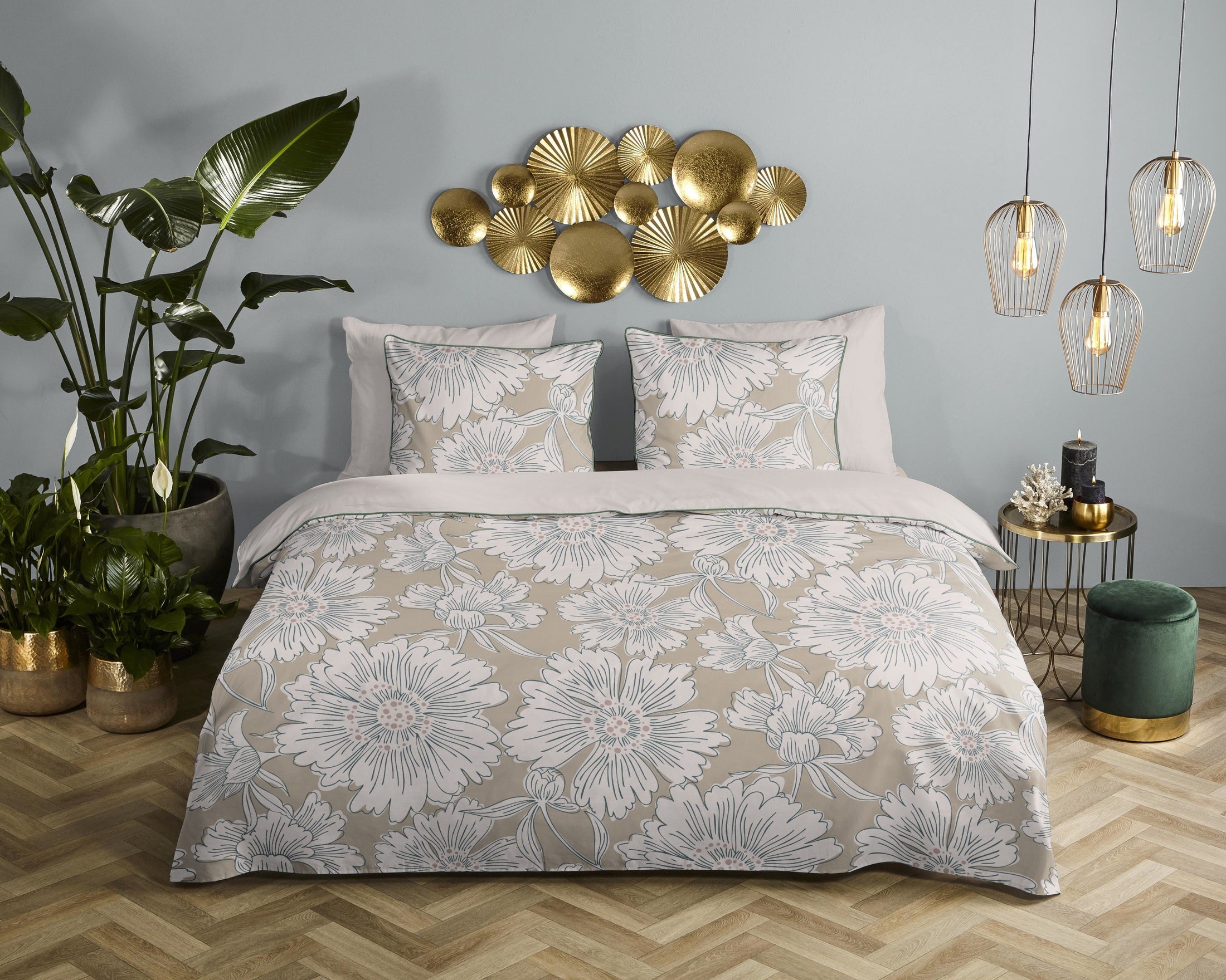 Descanso Dekbedovertrek Satijn Ancona - Sand