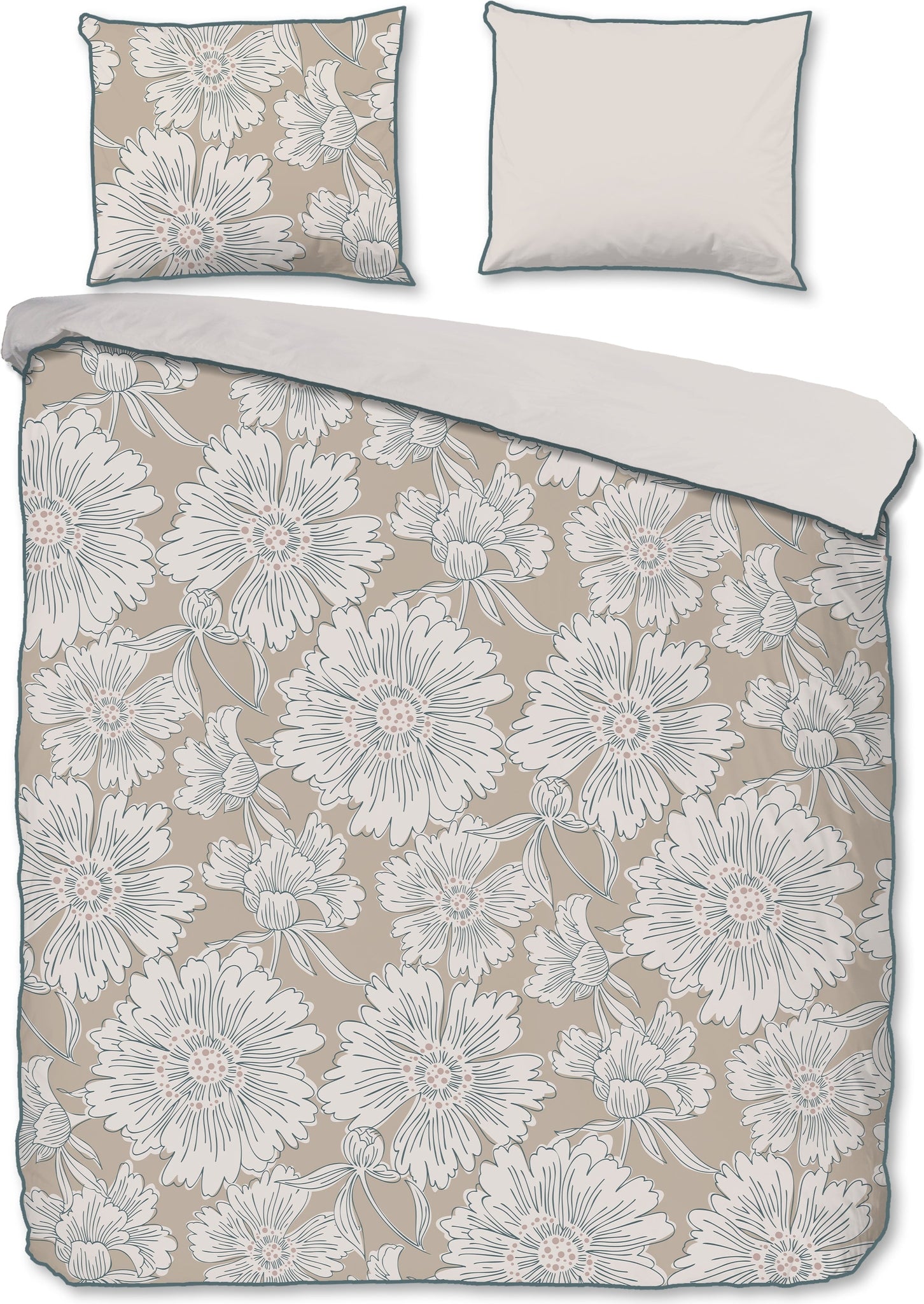 Descanso Dekbedovertrek Satijn Ancona - Sand