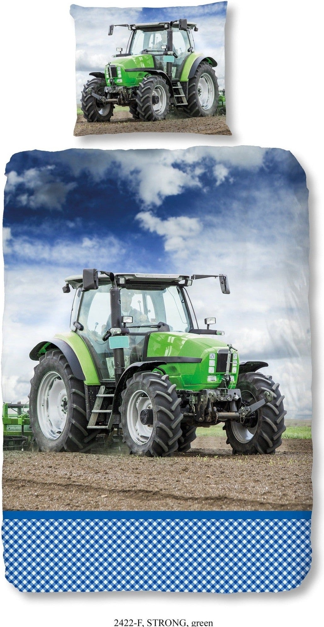 Good Morning Dekbedovertrek Flanel Strong Groen