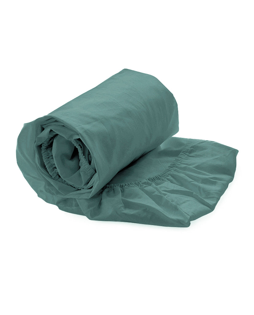 Heckettlane hoeslaken Elementi Mineral Green satijn