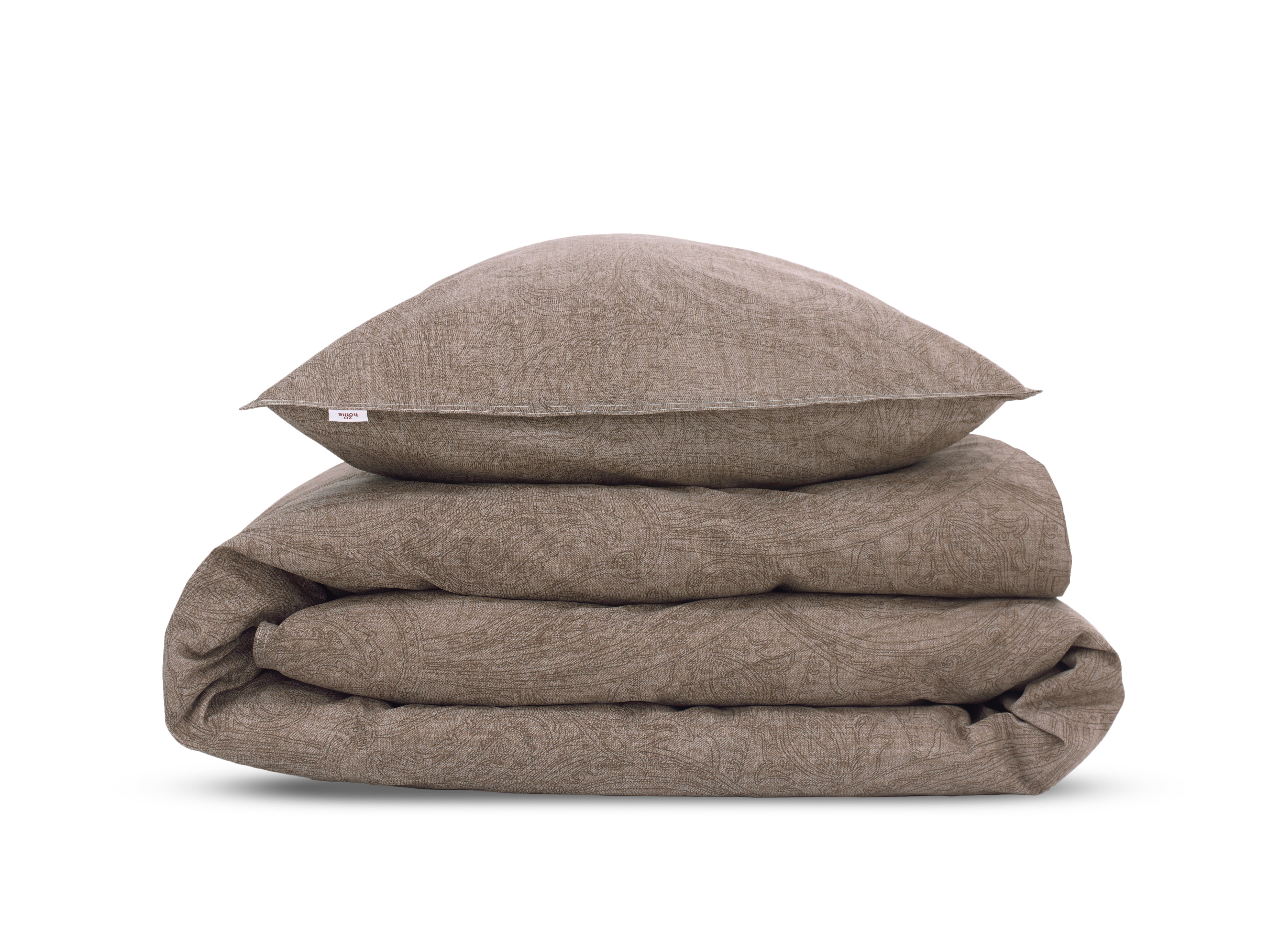 Zo Home dekbedovertrek Paisley Di Lino Palm Taupe katoen