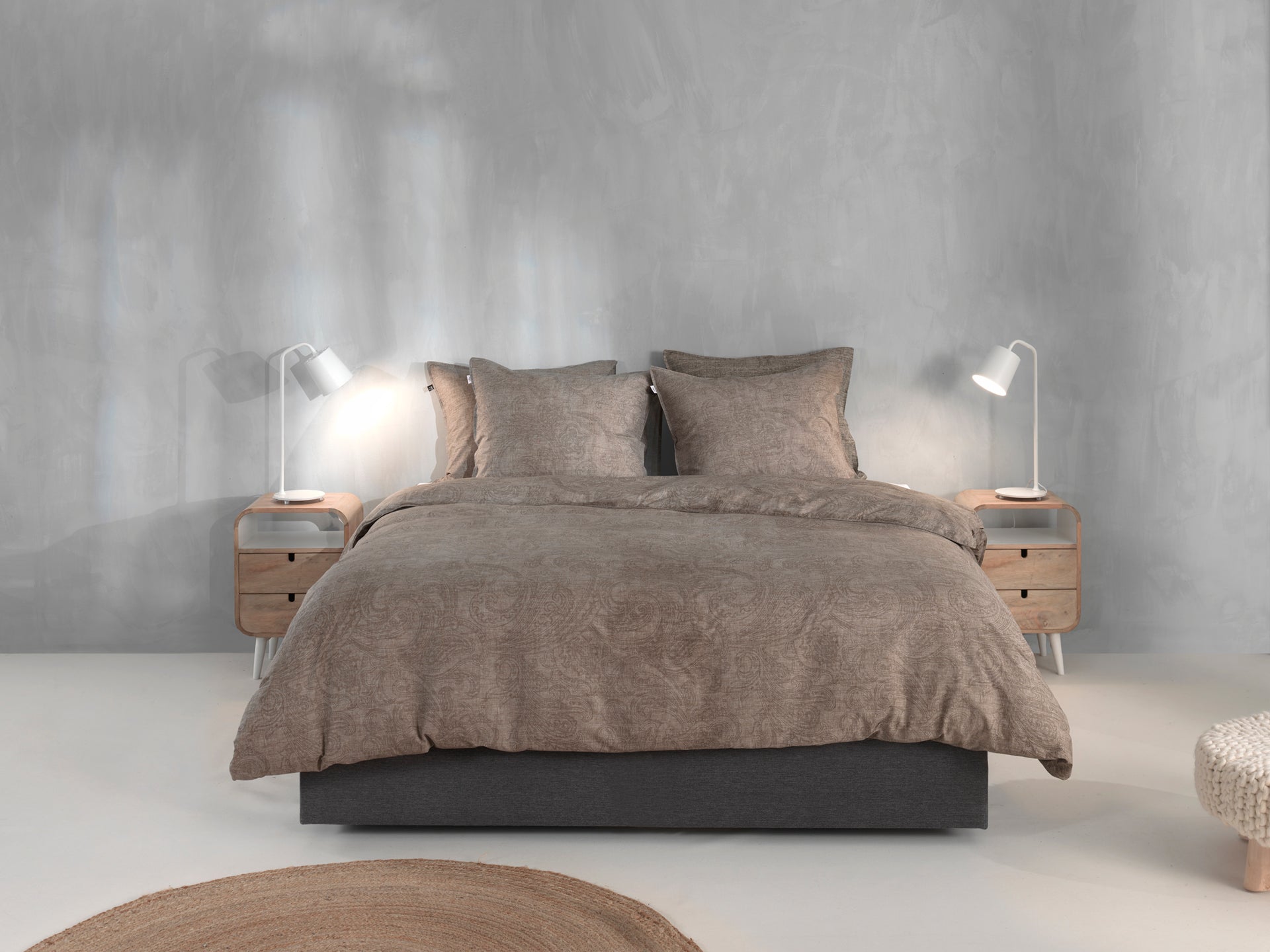 Zo Home dekbedovertrek Paisley Di Lino Palm Taupe katoen