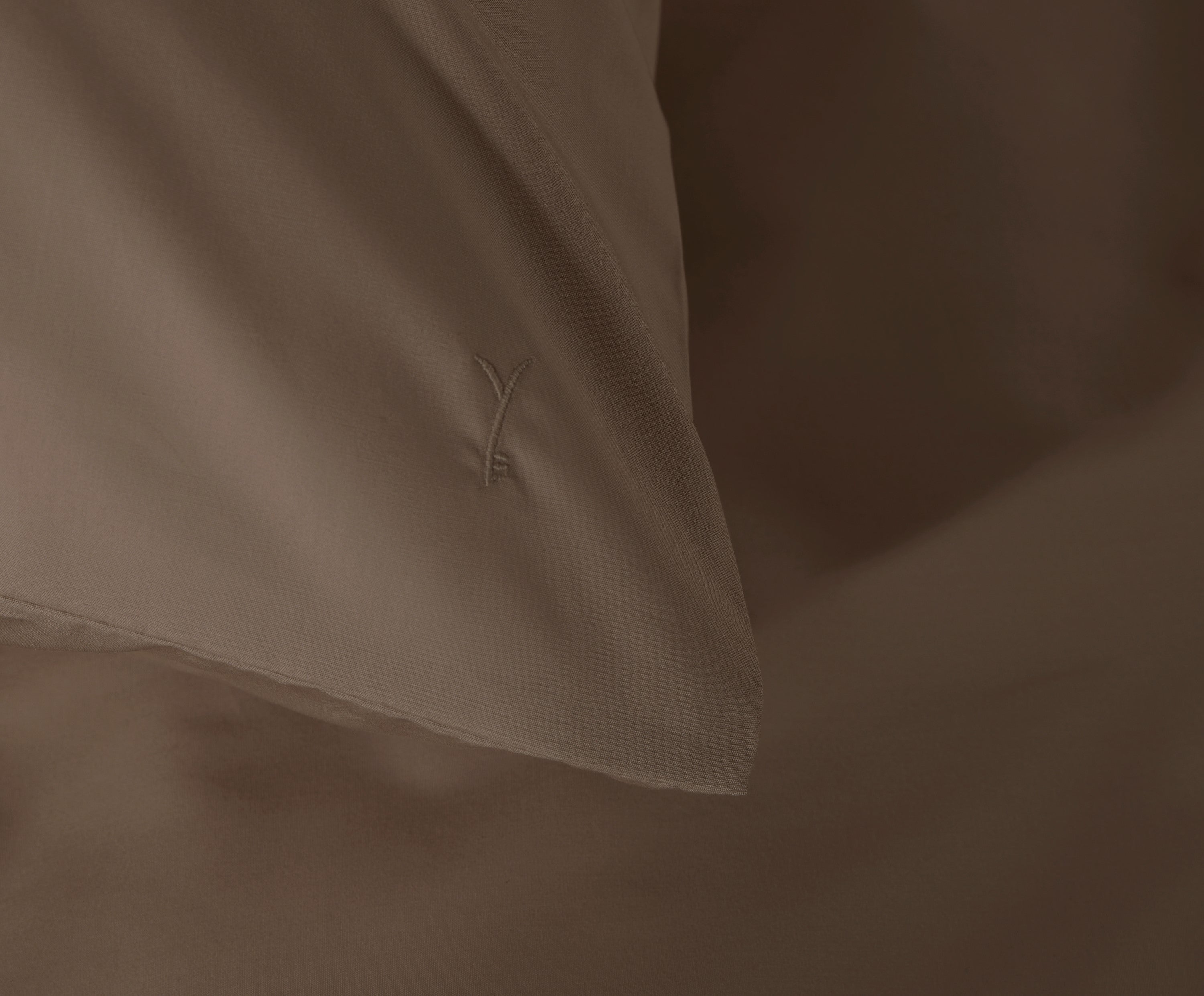Yellow dekbedovertrek Suite Mumbai Plaza taupe katoen percale