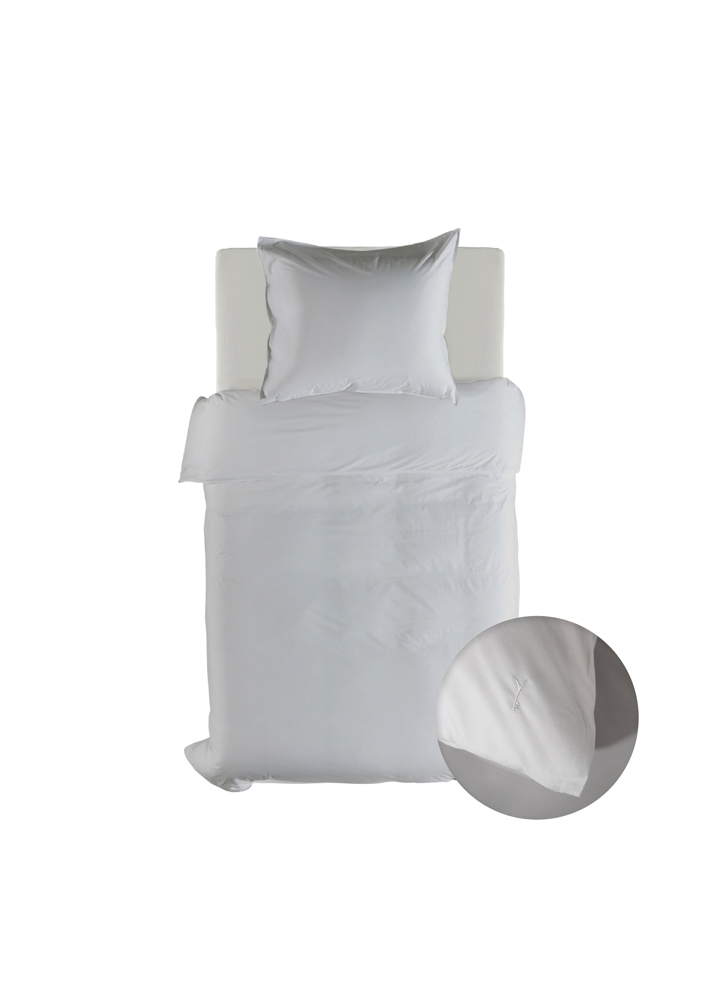Yellow dekbedovertrek Suite Mumbai Vaporous Grey katoen percale
