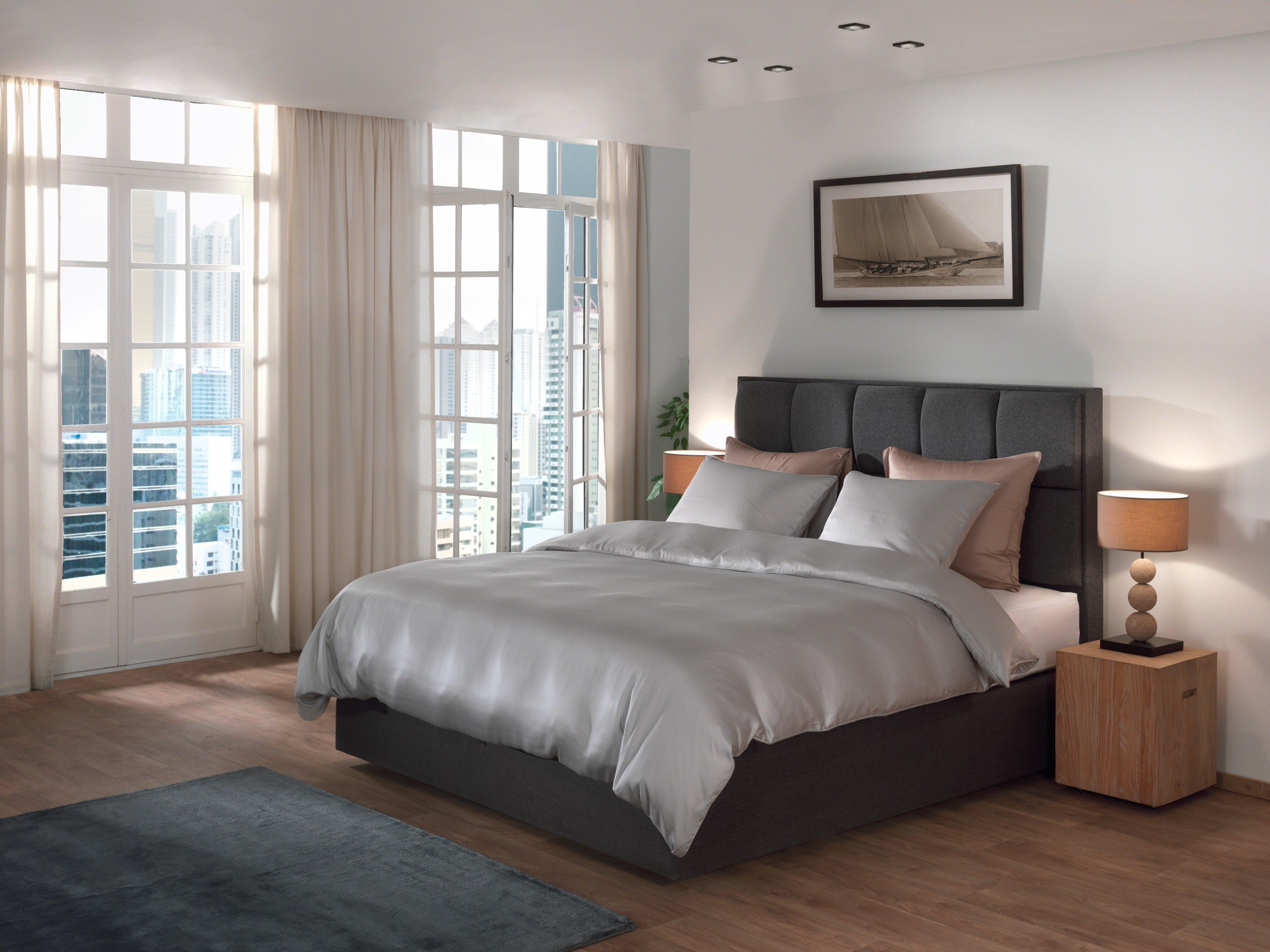 Yellow dekbedovertrek Suite New York Vaporous Grey lyocell