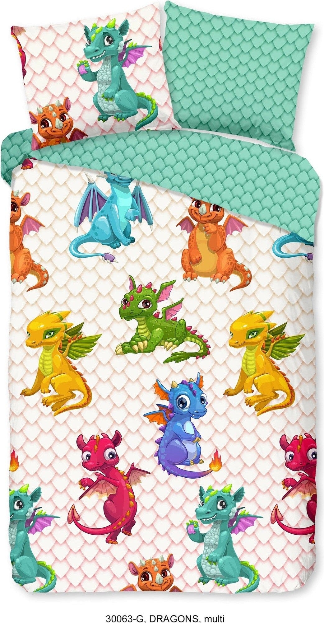 Good Morning Dekbedovertrek Katoen Dragons Multi