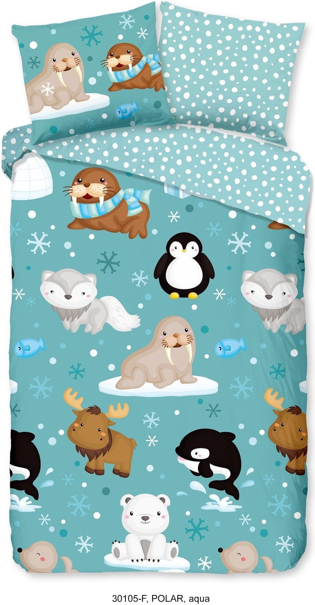 Good Morning Dekbedovertrek Flanel Polar Aqua